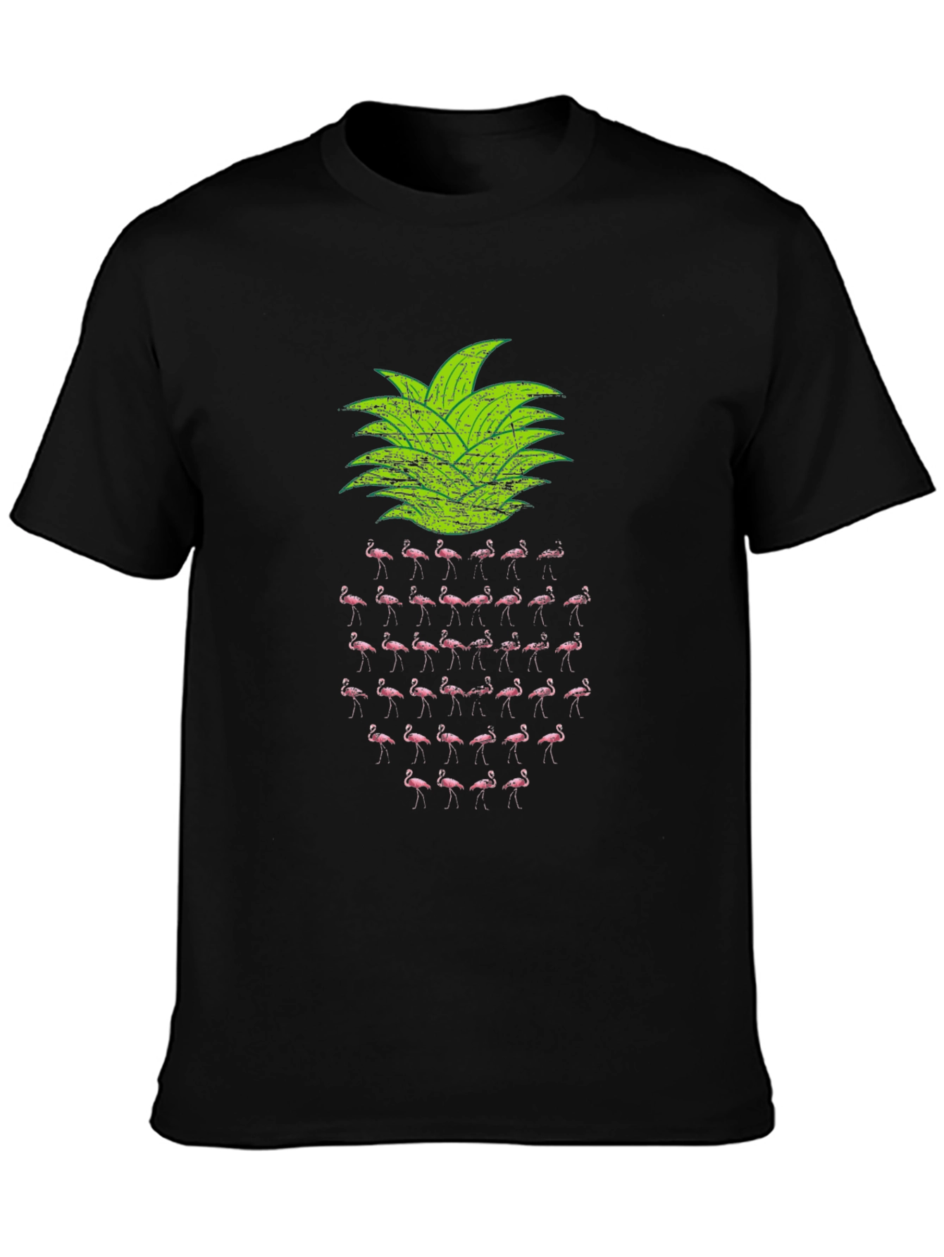 Flamingo Pineapple Graphic T-Shirt - Tropical Design