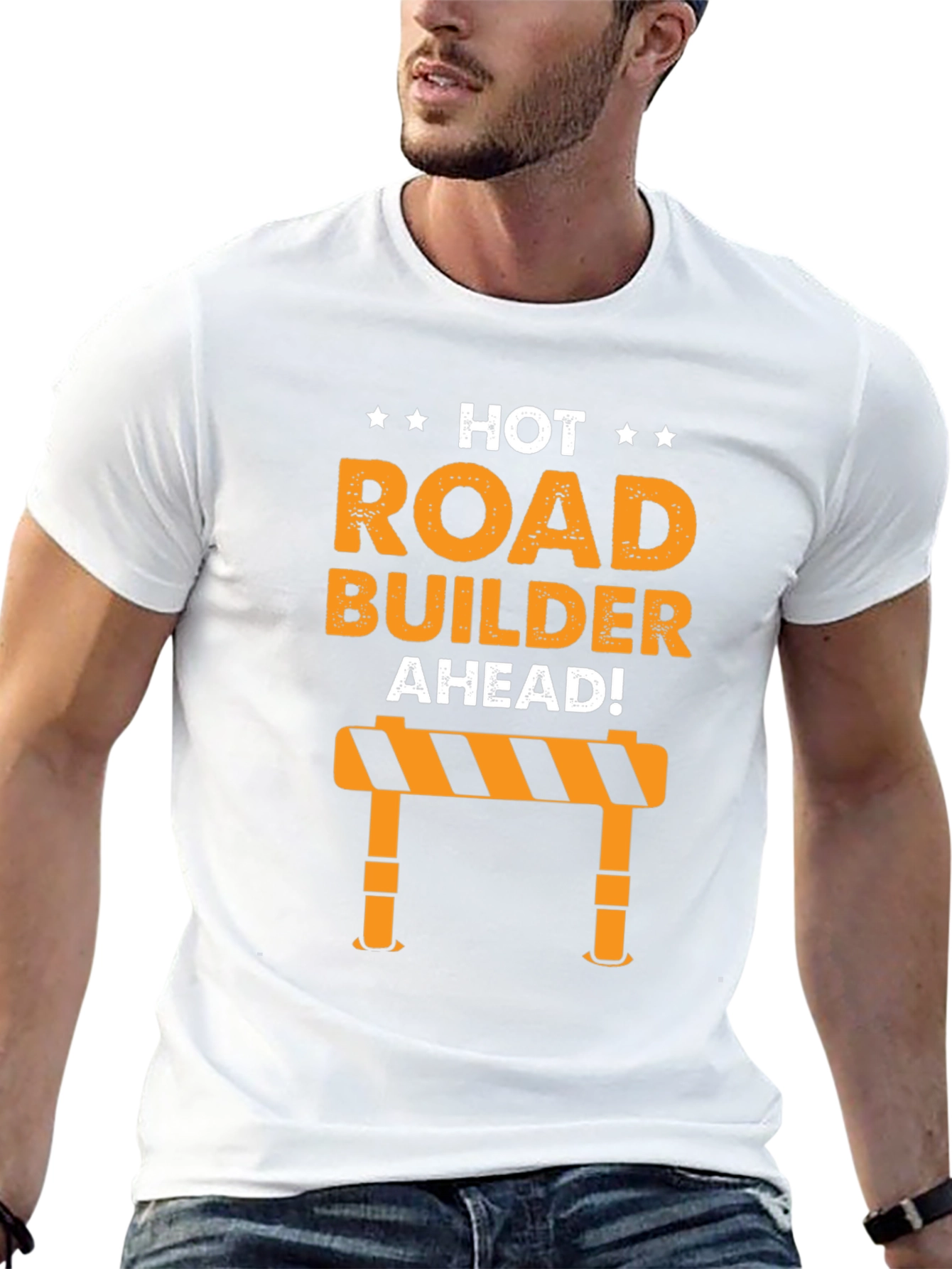 Hot Road Builder Ahead T-Shirt - Construction Crew Apparel