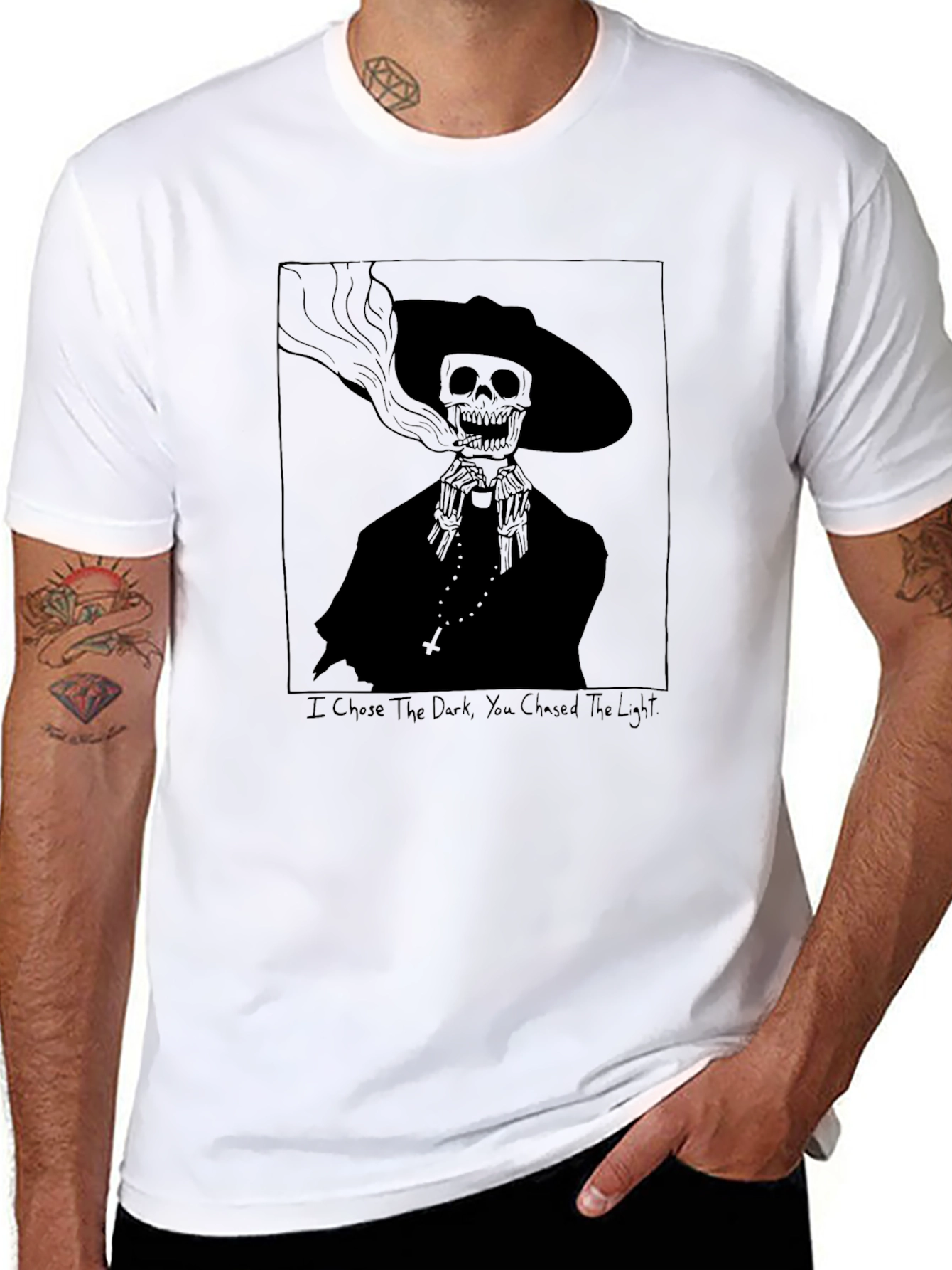 Dark Humor Skeleton Graphic T-Shirt