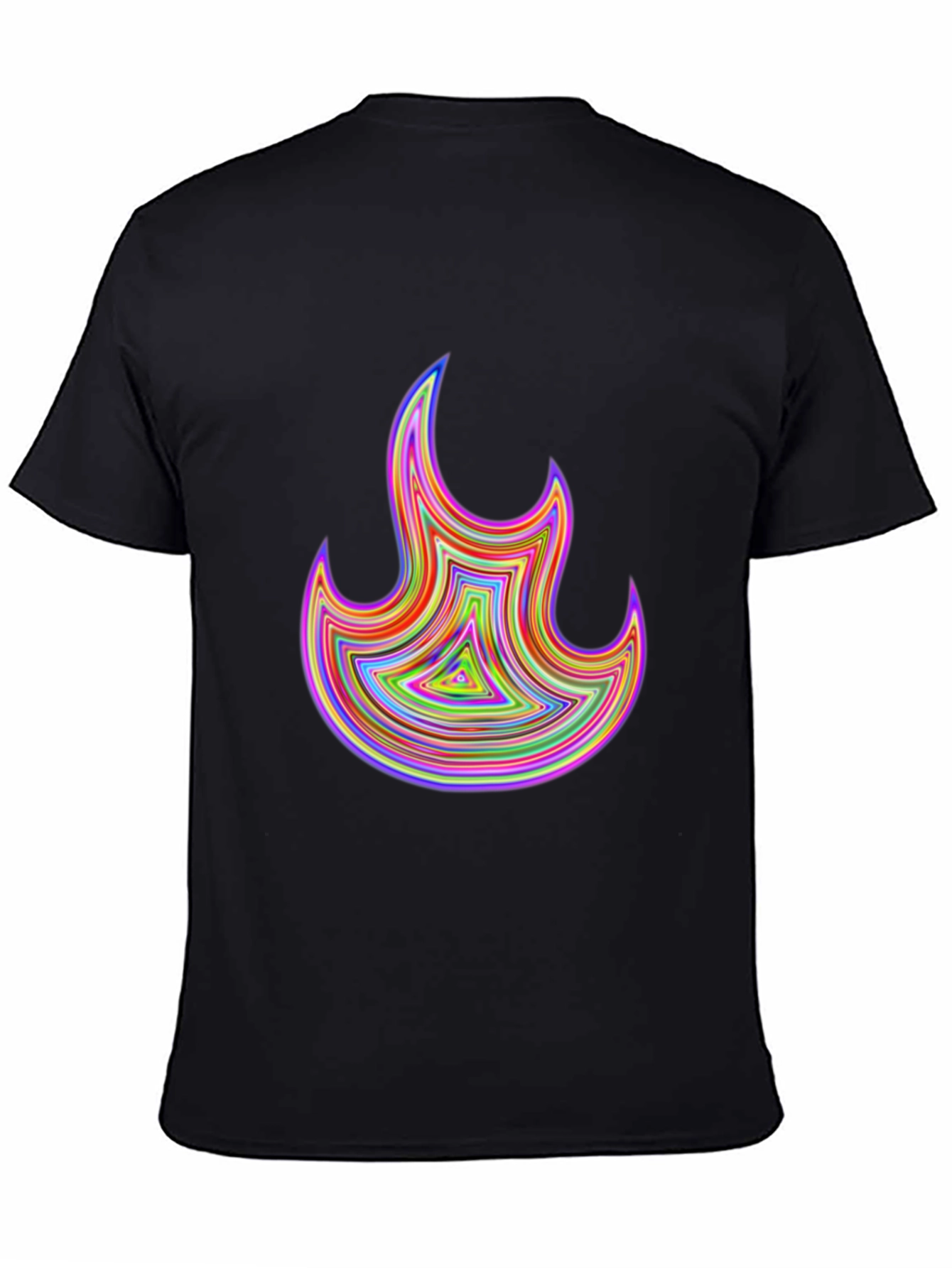 Psychedelic Flame Graphic Black T-Shirt
