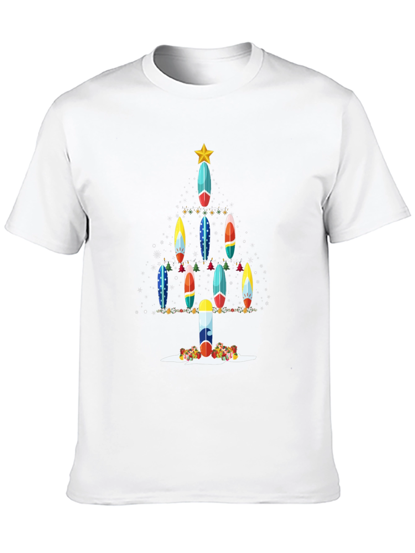 Surfboard Christmas Tree T-Shirt