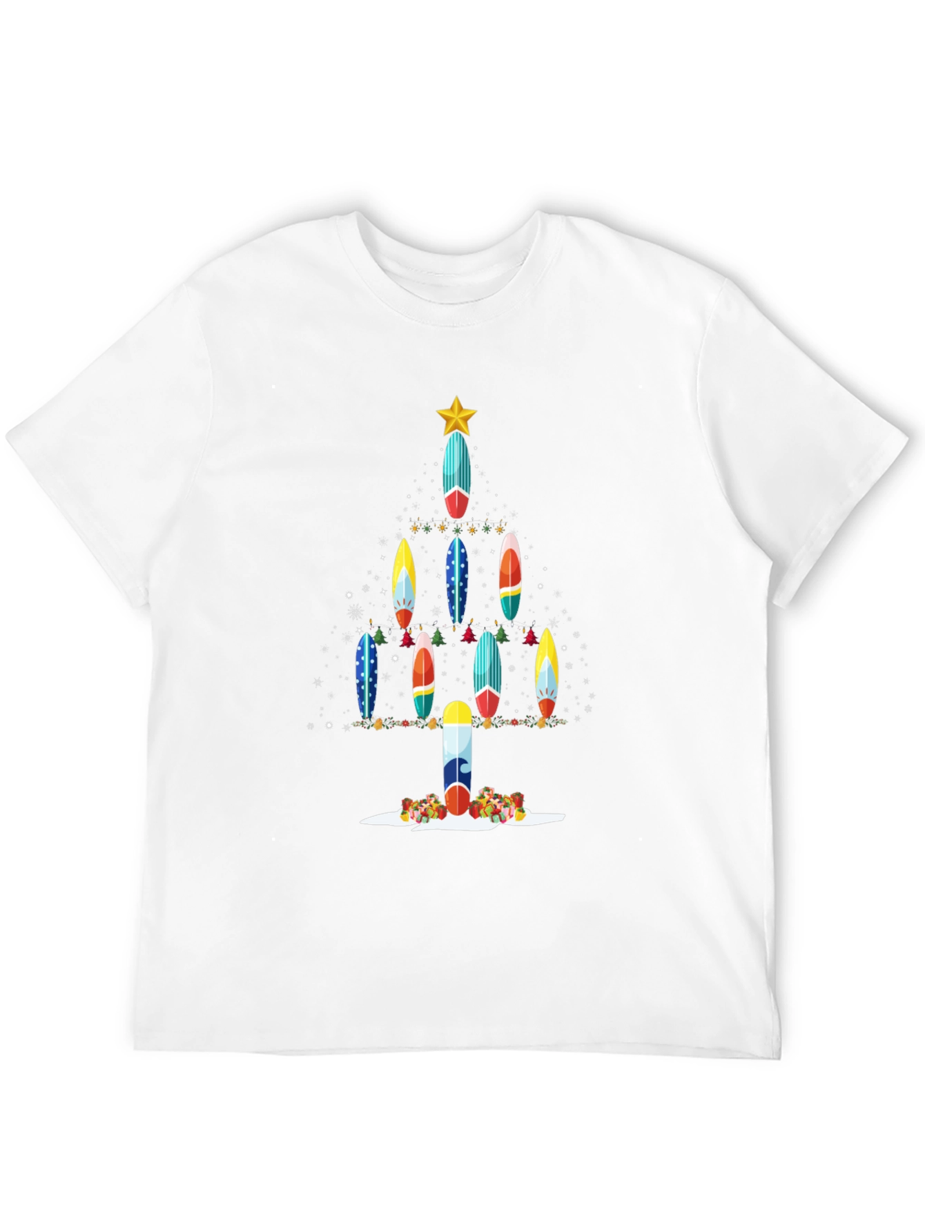 Surfboard Christmas Tree T-Shirt