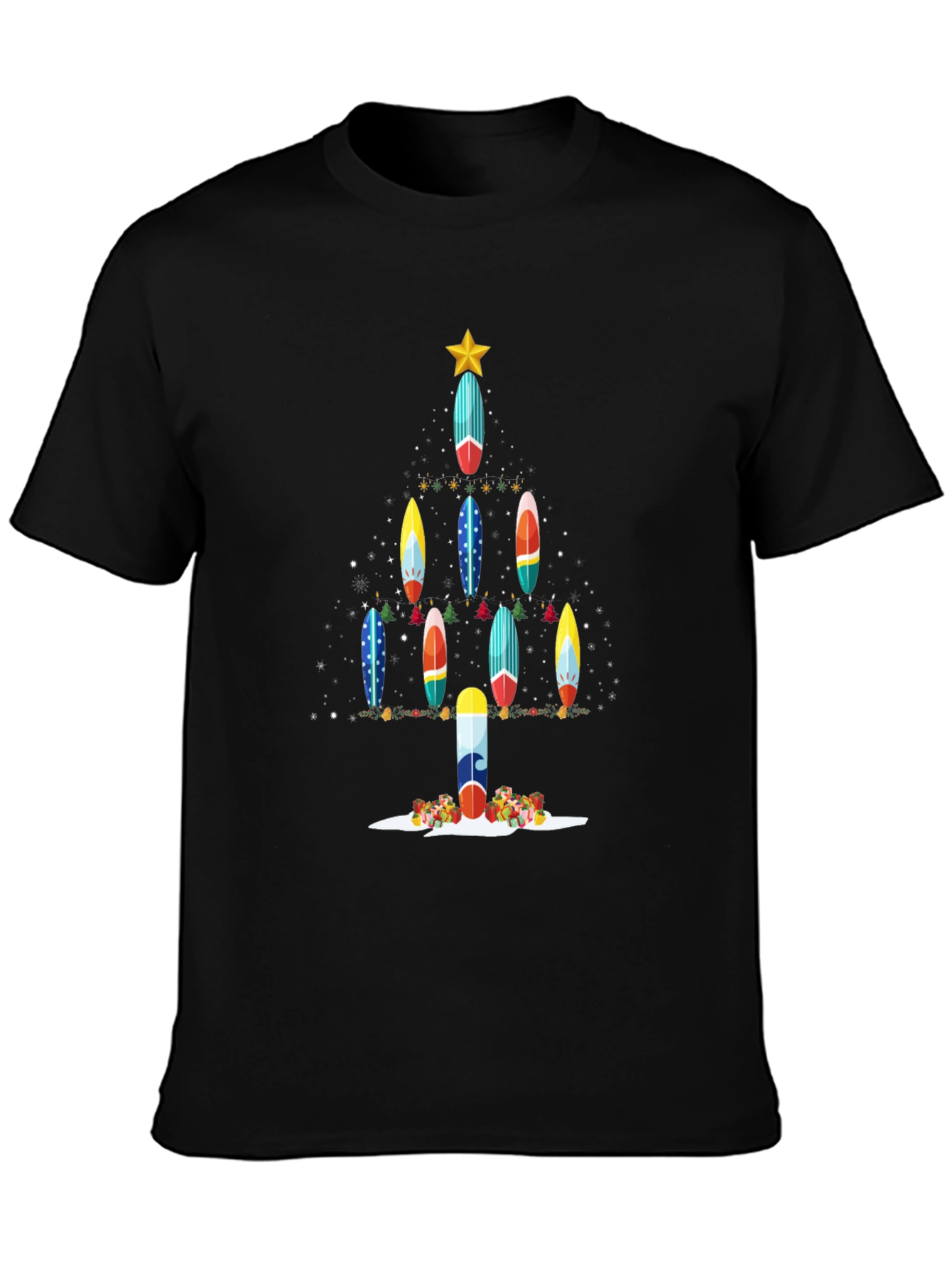 Surfboard Christmas Tree T-Shirt
