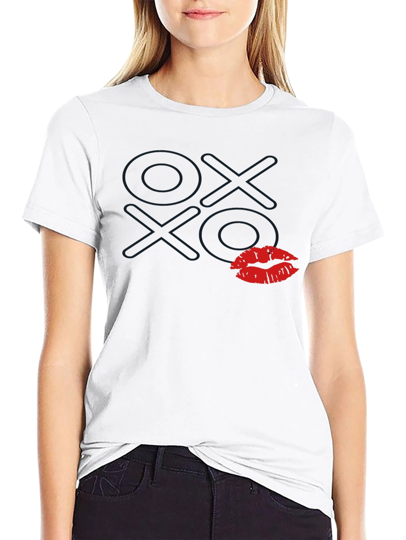 OX XO Lips Graphic Tee - Black T-Shirt