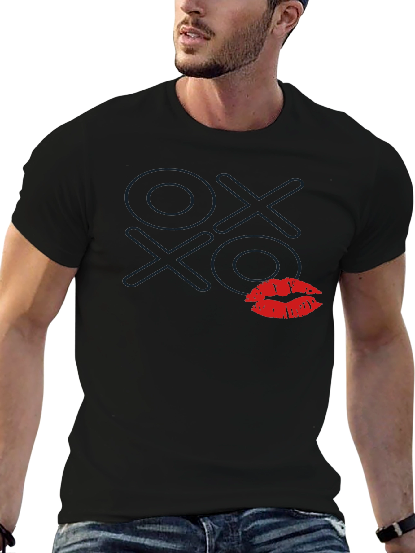 OX XO Lips Graphic Tee - Black T-Shirt