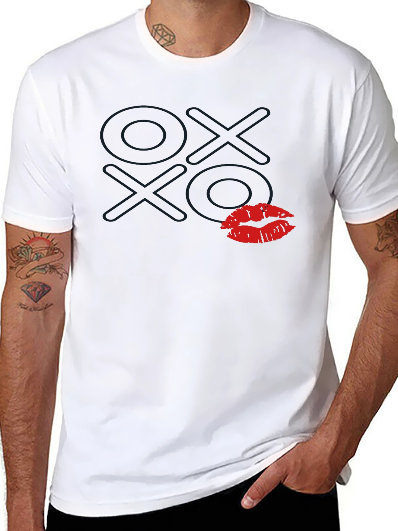 OX XO Lips Graphic Tee - Black T-Shirt