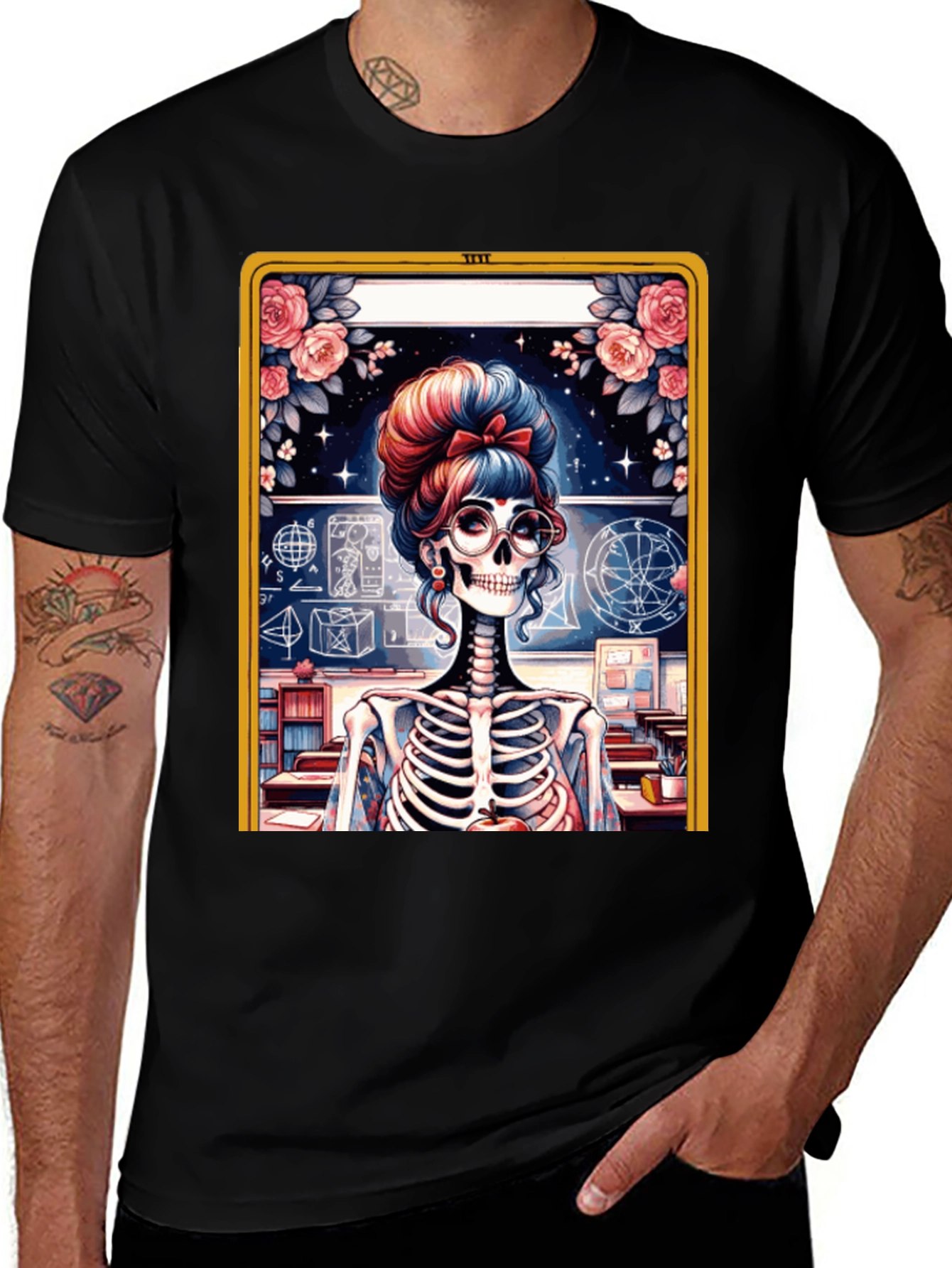 Skeleton Teacher Graphic Tee - Spooky Chic