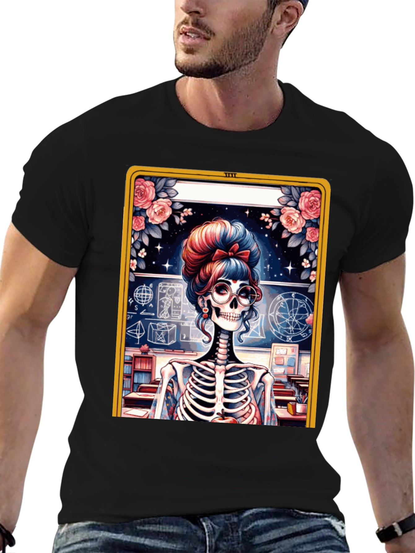 Skeleton Teacher Graphic Tee - Spooky Chic