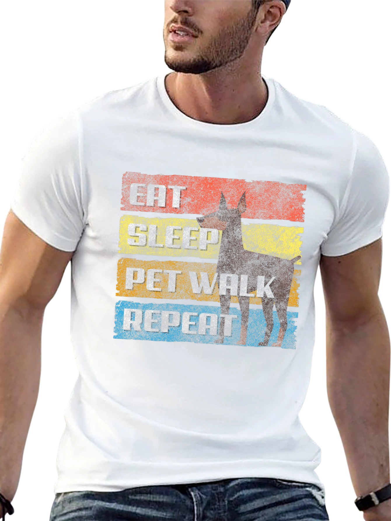 Eat Sleep Pet Walk Repeat Graphic Tee