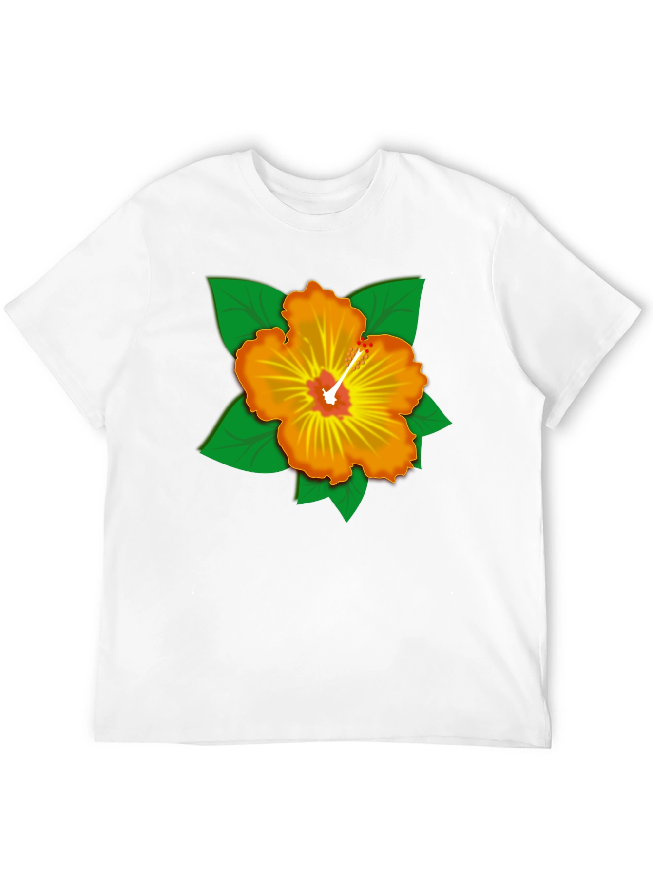 Hibiscus Graphic Black T-Shirt - Tropical Style