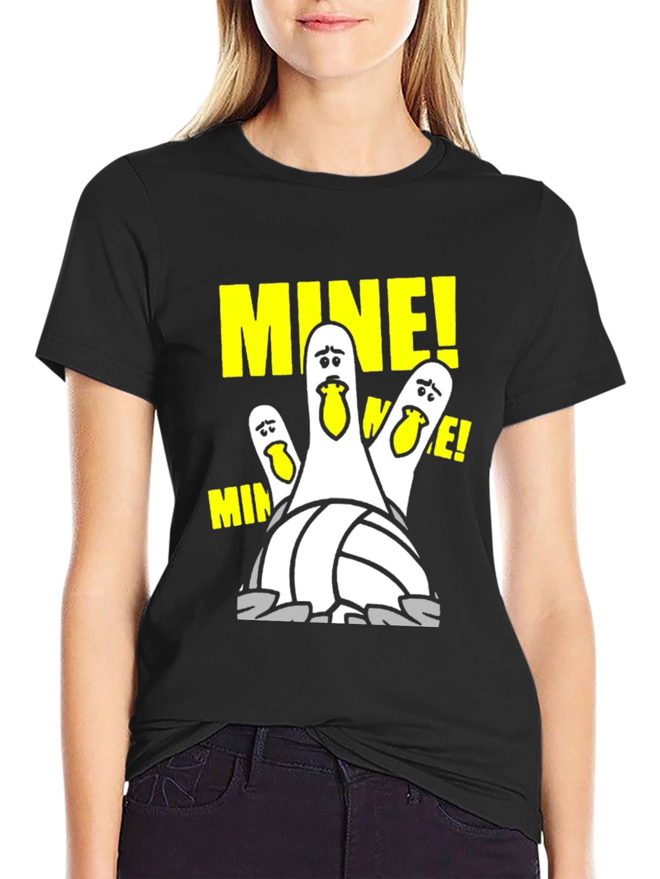 MINE! Volleyball Seagull Graphic T-Shirt