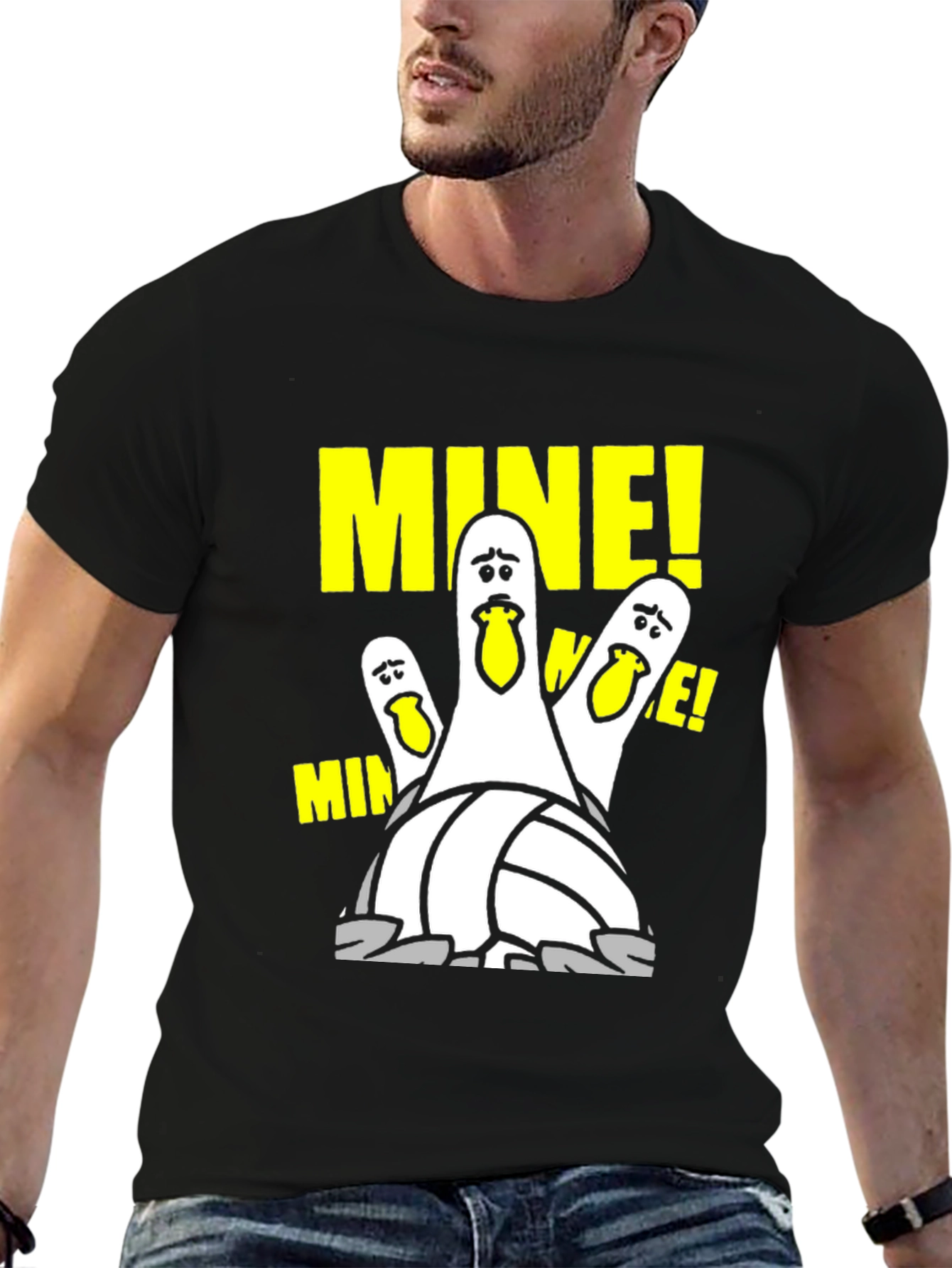 MINE! Volleyball Seagull Graphic T-Shirt
