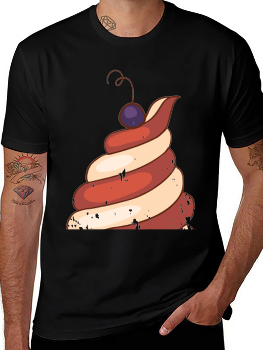 Dessert Swirl Graphic Tee - Black Unisex Shirt