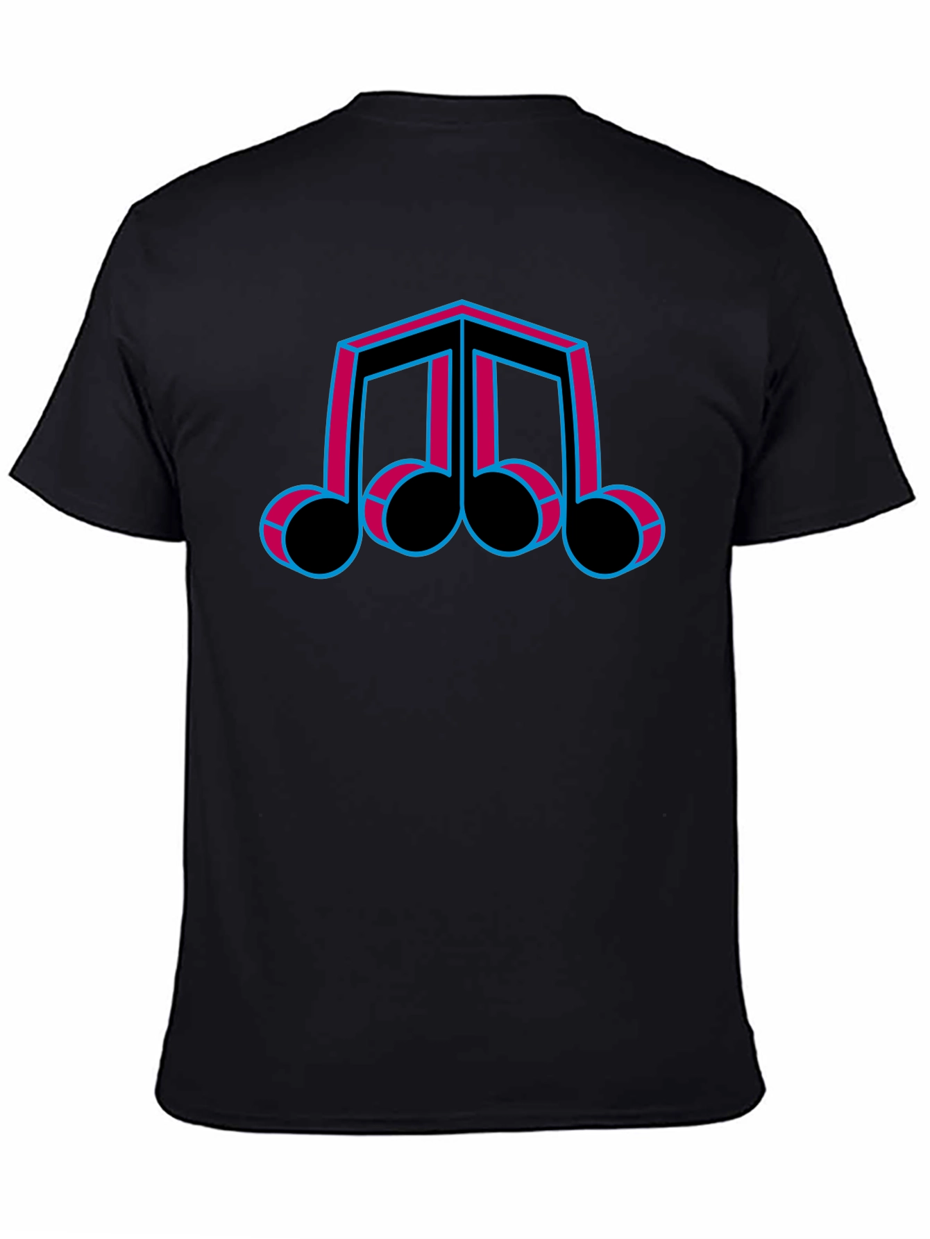Musical Notes Graphic Tee - Black T-Shirt