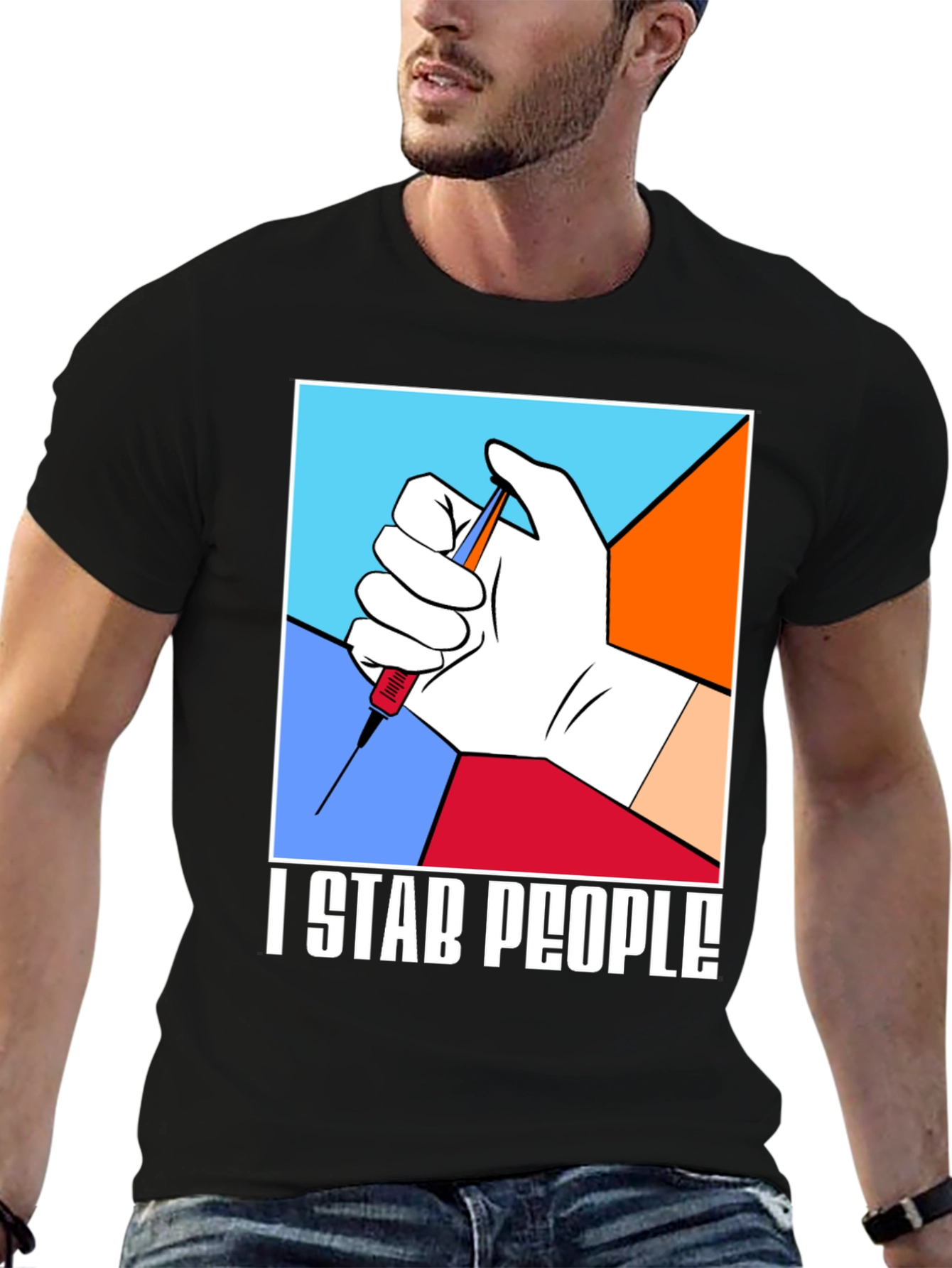 I Stab People T-Shirt - Funny Vaccine Tee