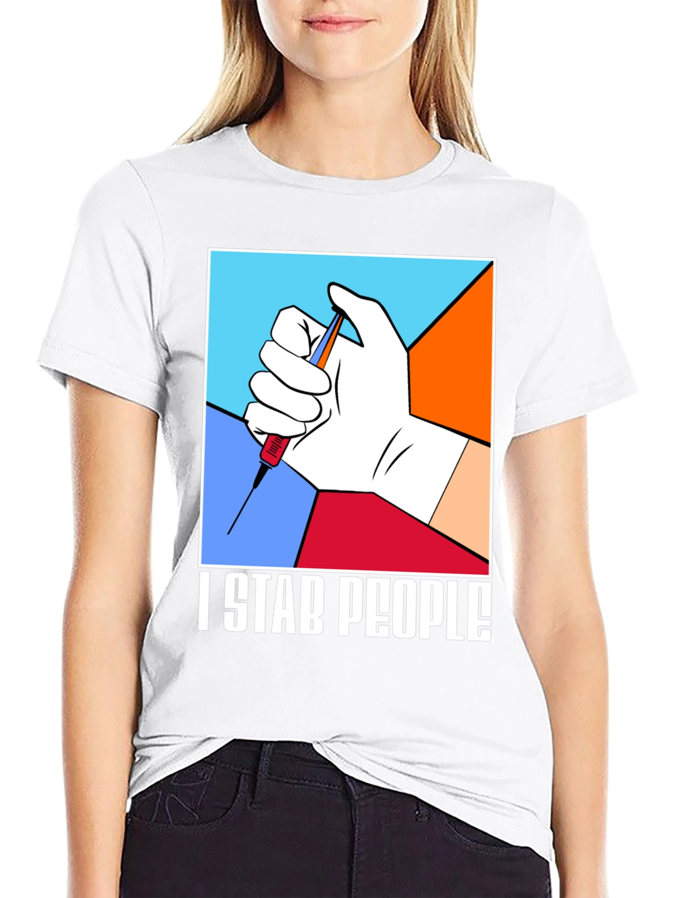 I Stab People T-Shirt - Funny Vaccine Tee
