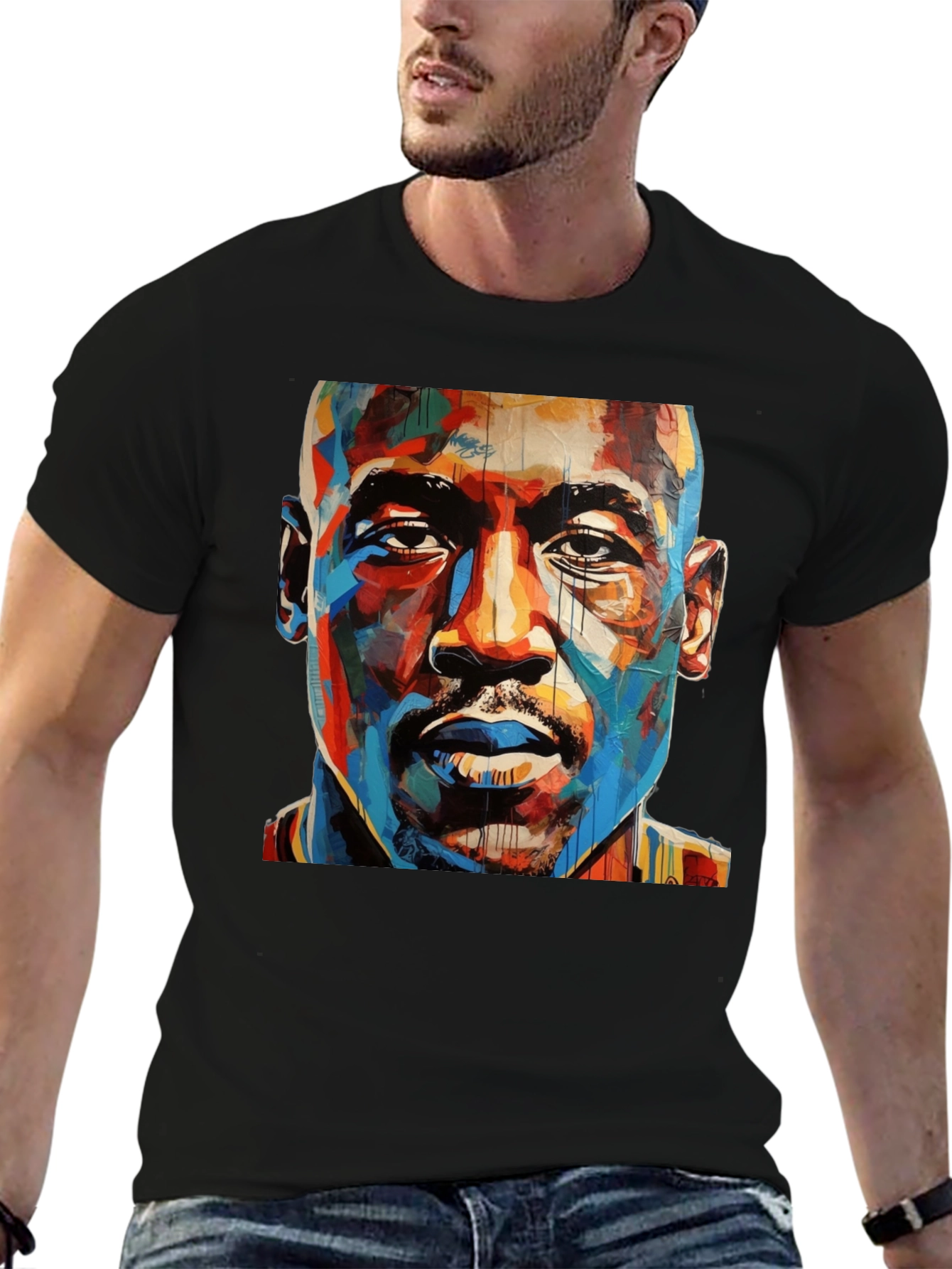 Abstract Michael Jordan Black T-Shirt