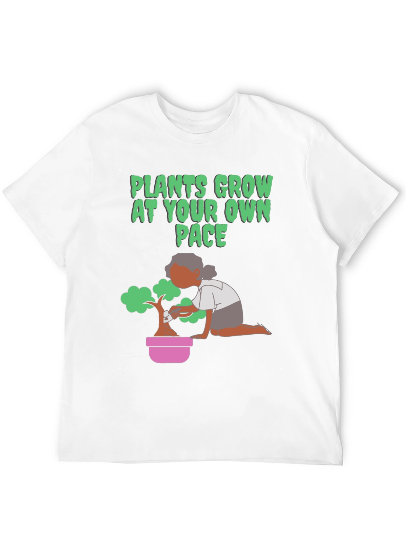 Plants Grow At Your Own Pace Black T-Shirt