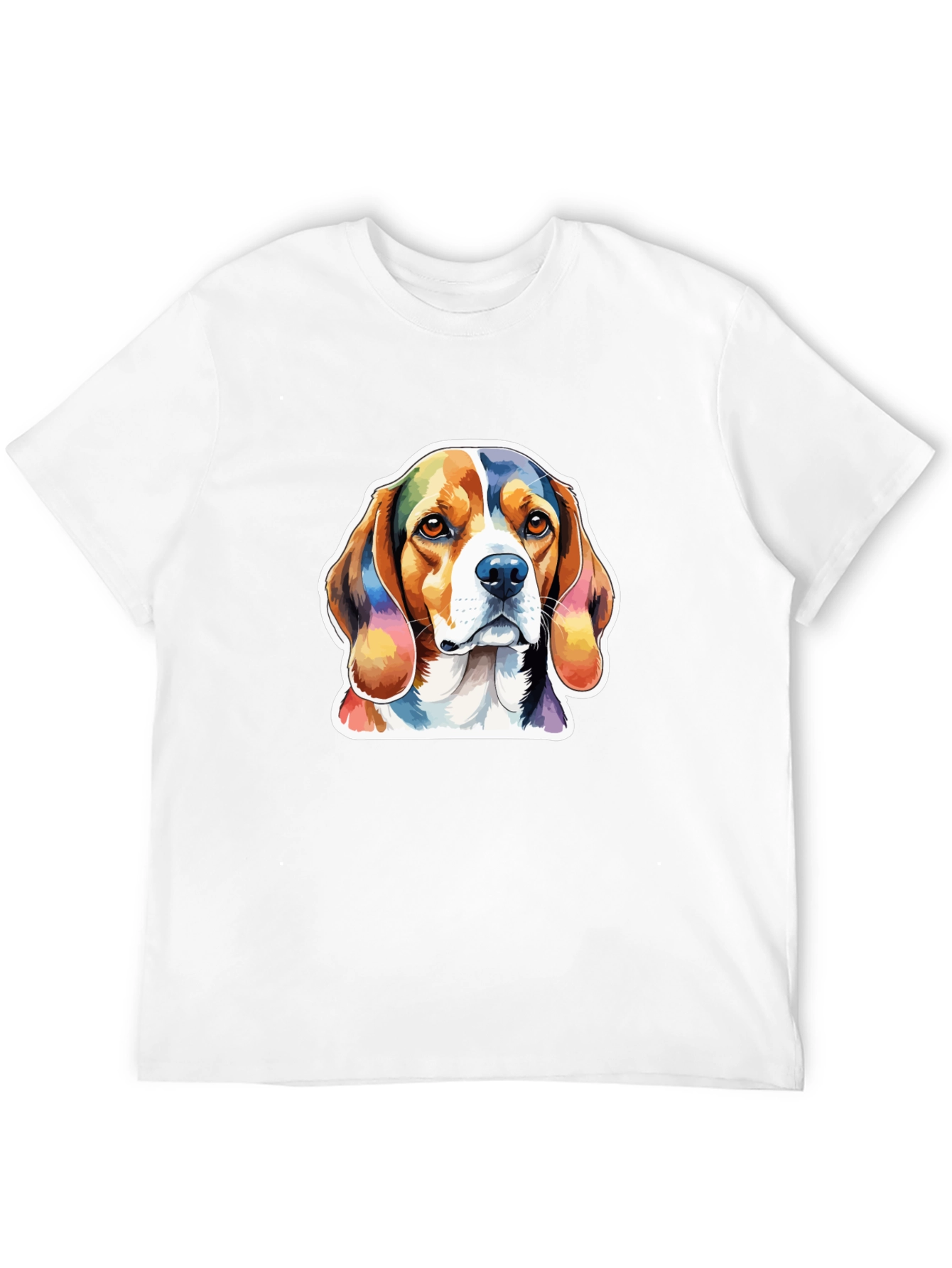 Dog Lover Tee - Rainbow Beagle Graphic