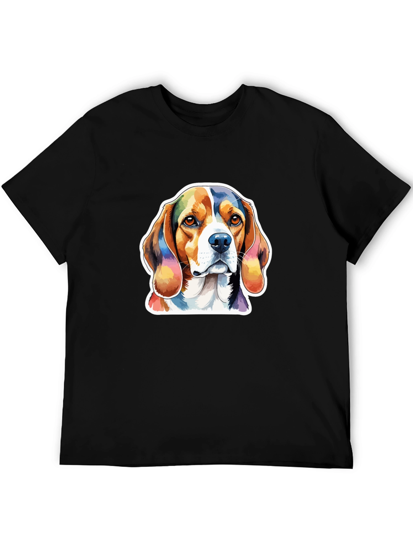 Dog Lover Tee - Rainbow Beagle Graphic