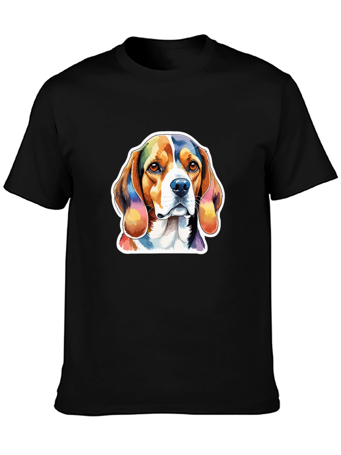 Dog Lover Tee - Rainbow Beagle Graphic