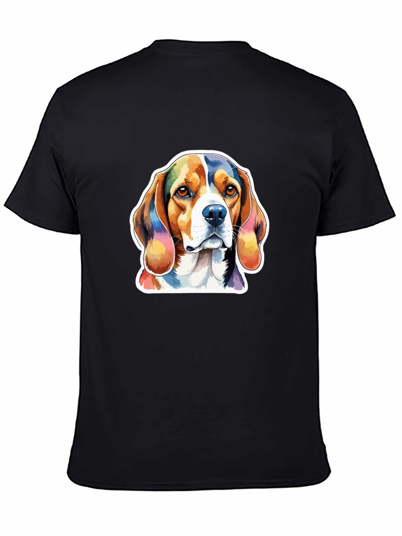 Dog Lover Tee - Rainbow Beagle Graphic