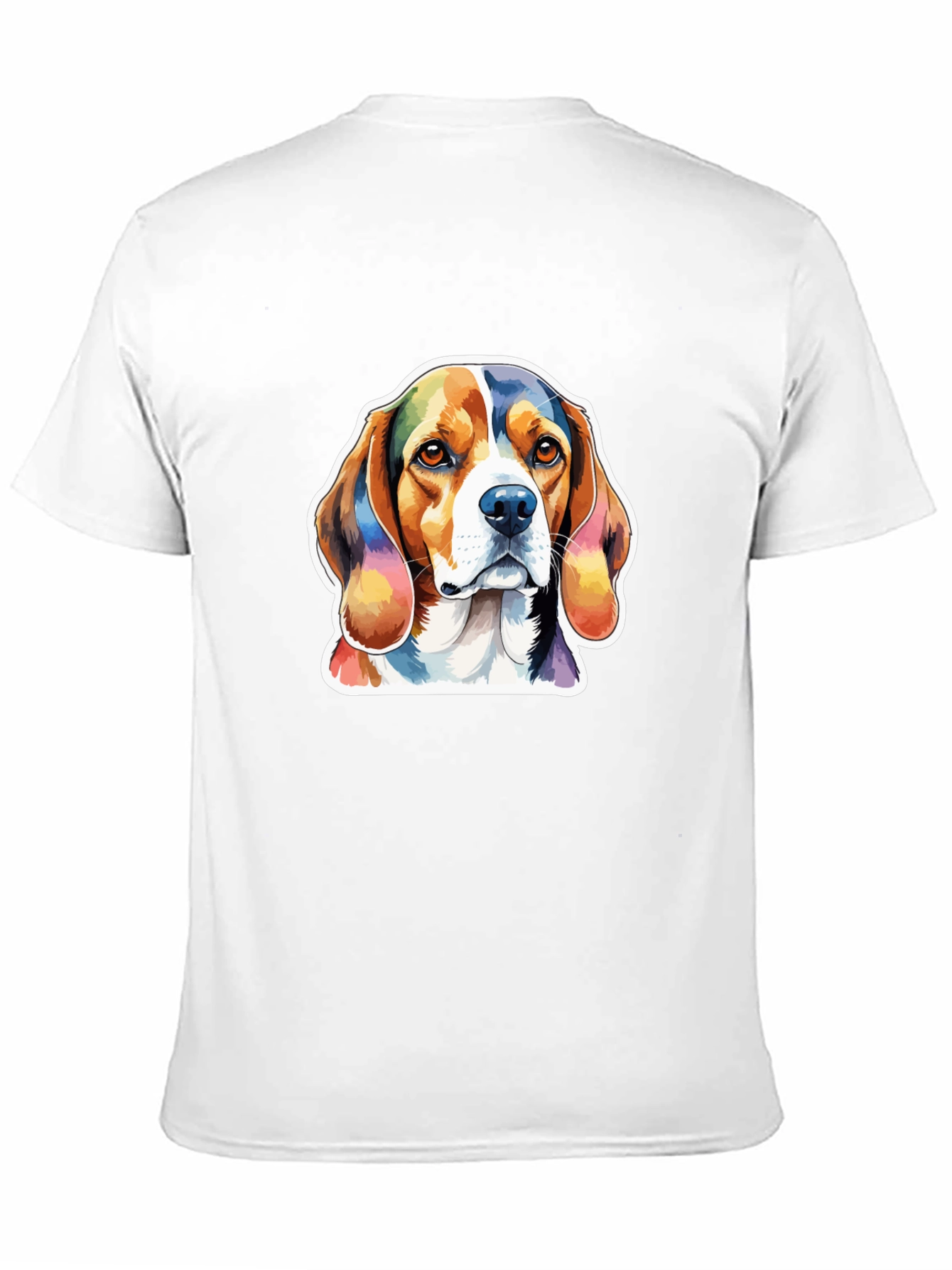 Dog Lover Tee - Rainbow Beagle Graphic