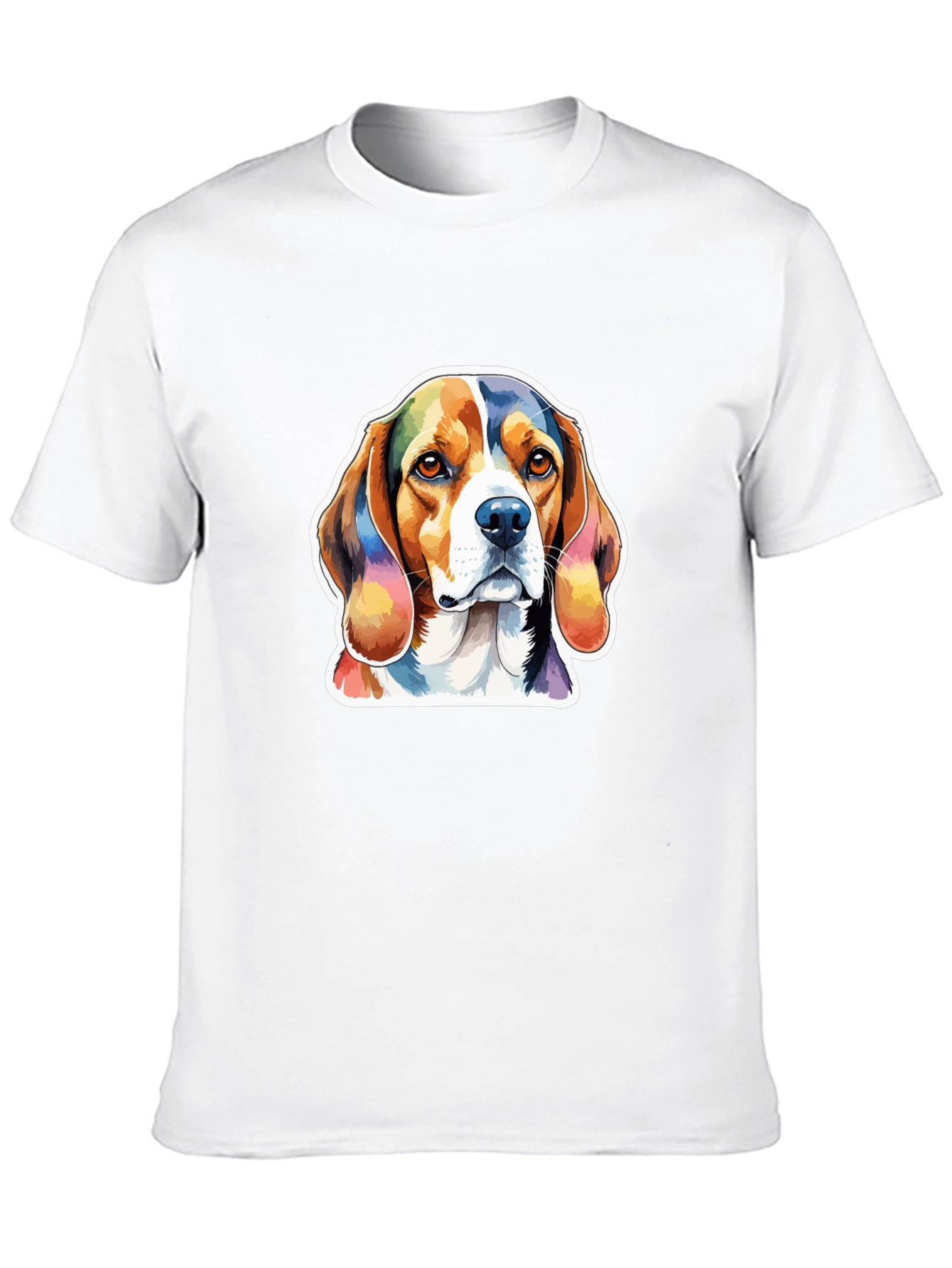 Dog Lover Tee - Rainbow Beagle Graphic