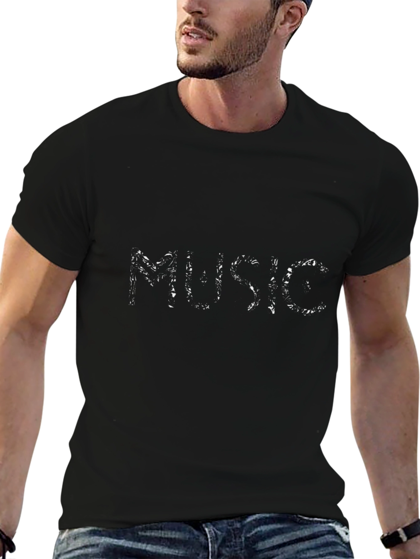 Music Graphic Black T-Shirt - Casual Tee