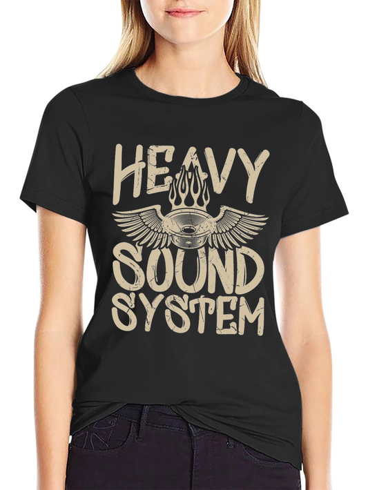 Heavy Sound System Black T-Shirt Music Lover