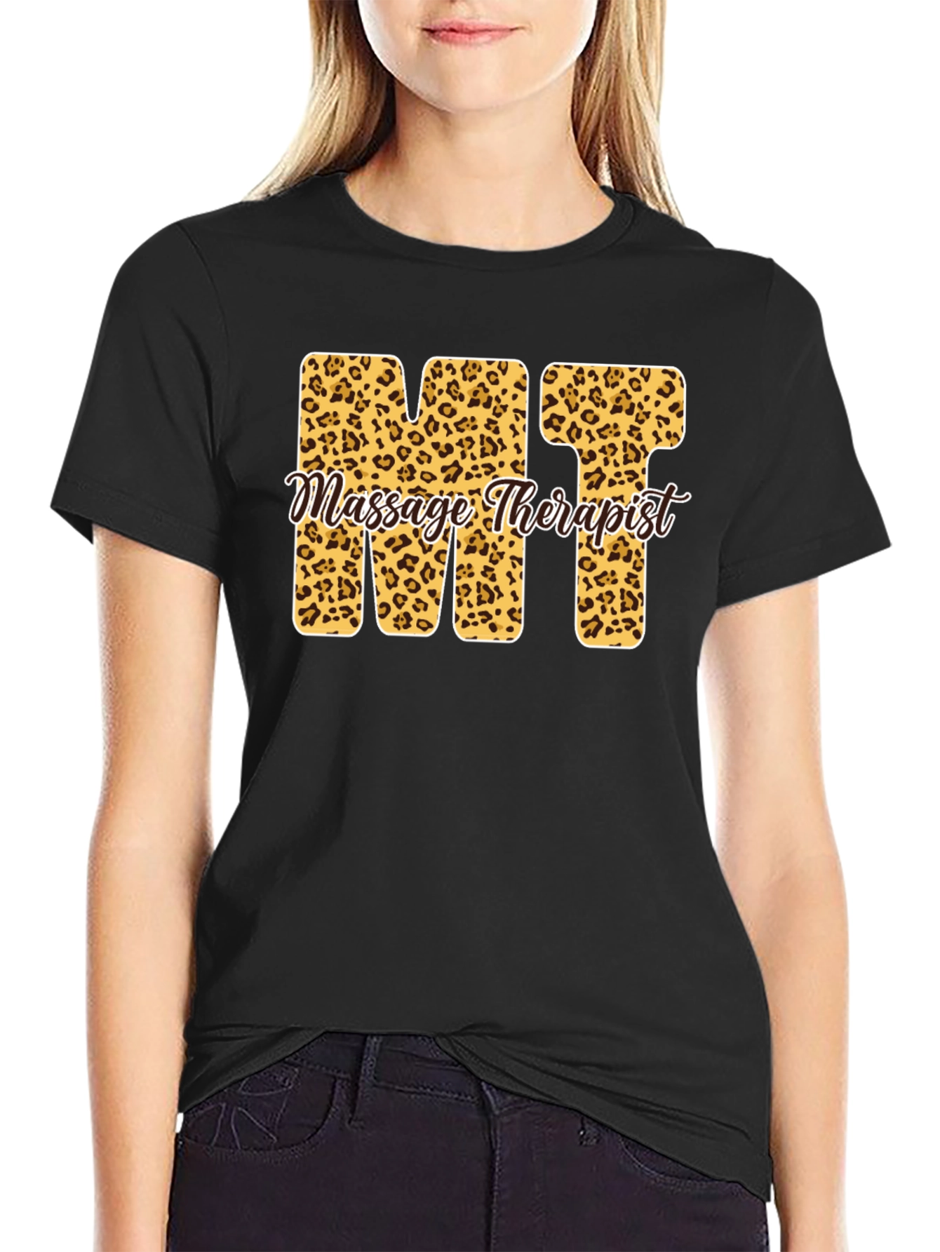 Massage Therapist MT Leopard Print T-Shirt