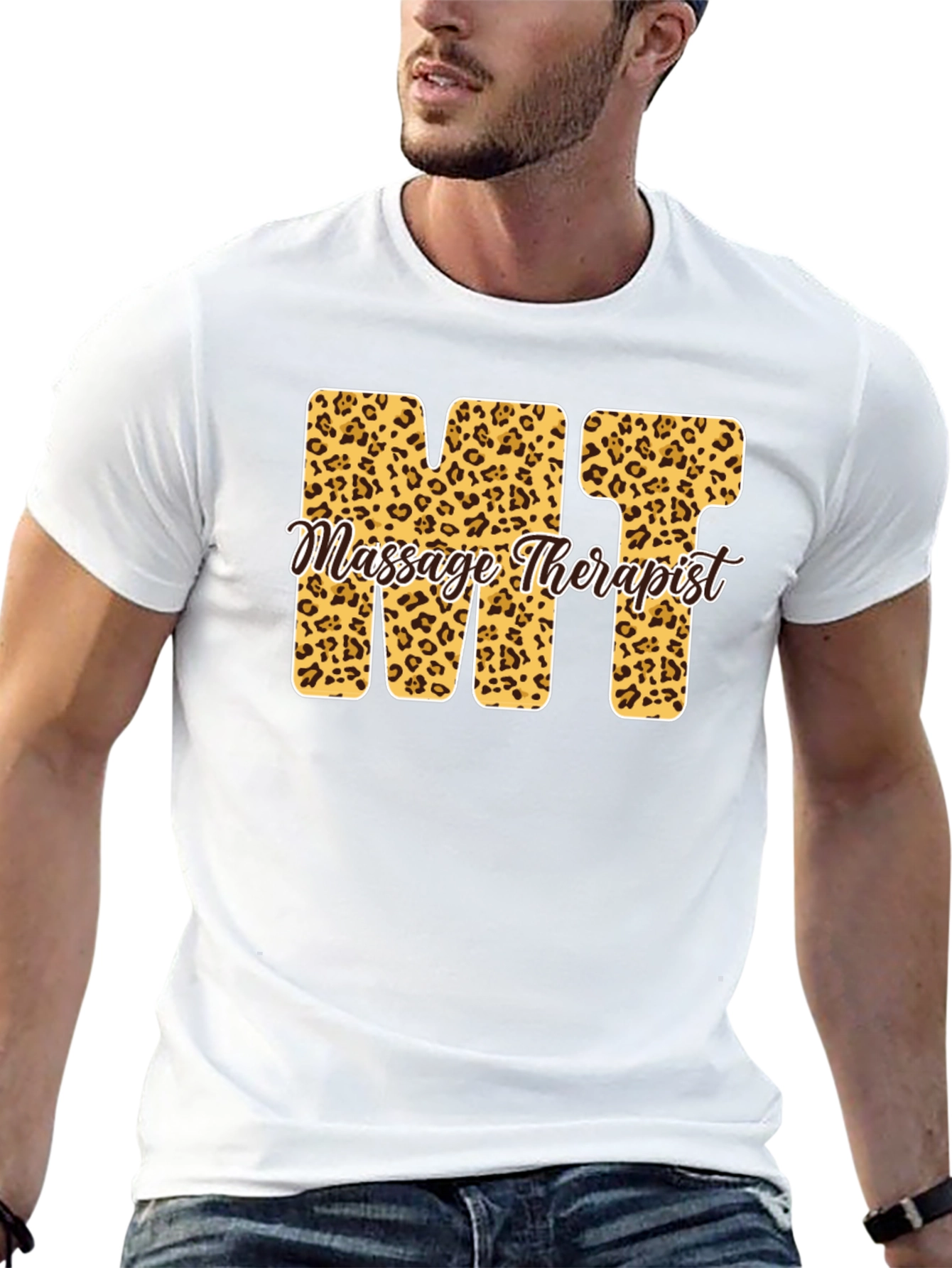 Massage Therapist MT Leopard Print T-Shirt