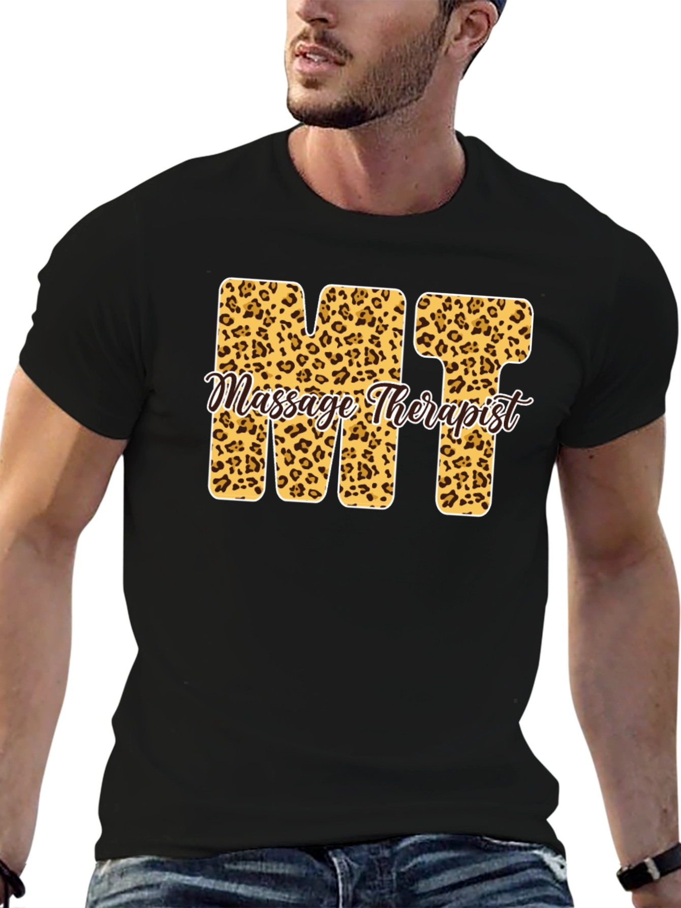 Massage Therapist MT Leopard Print T-Shirt