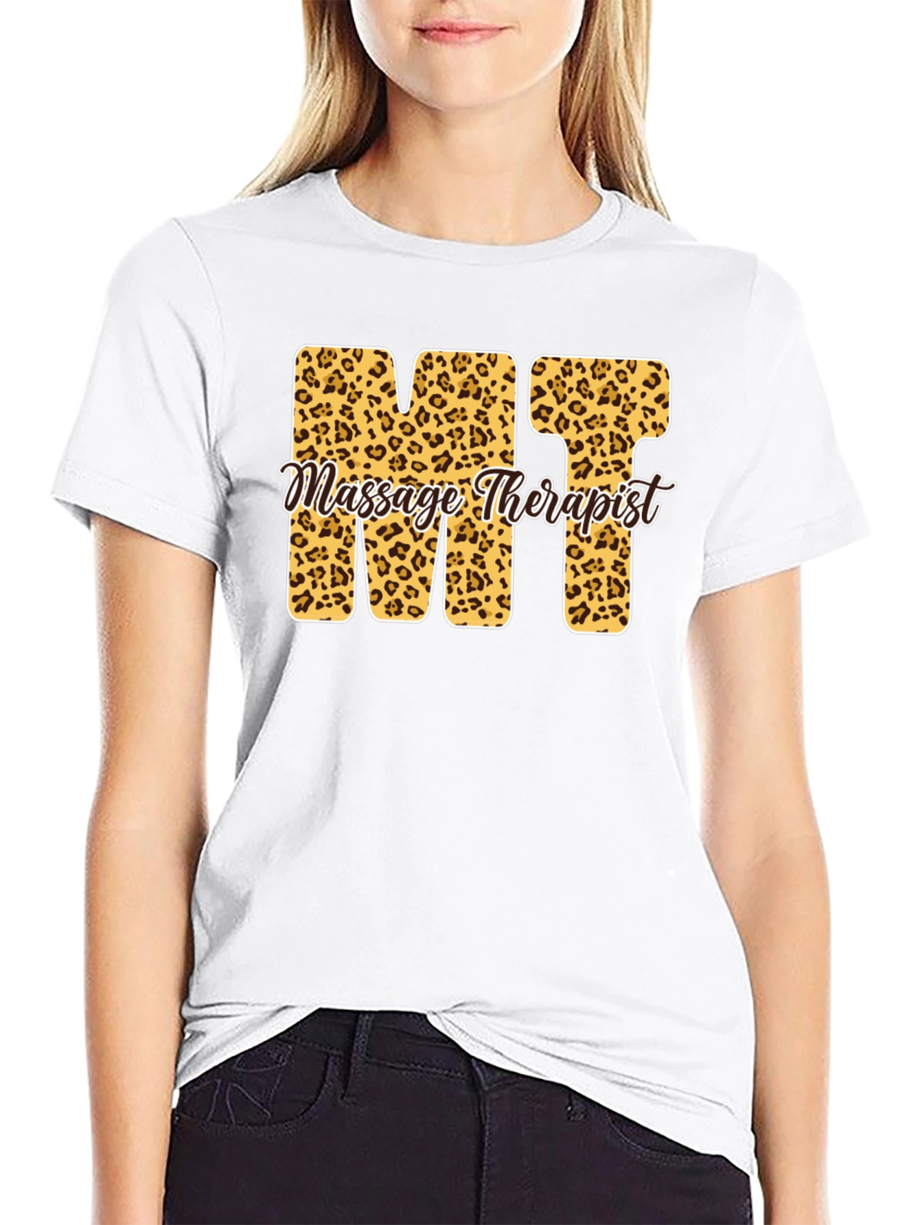 Massage Therapist MT Leopard Print T-Shirt