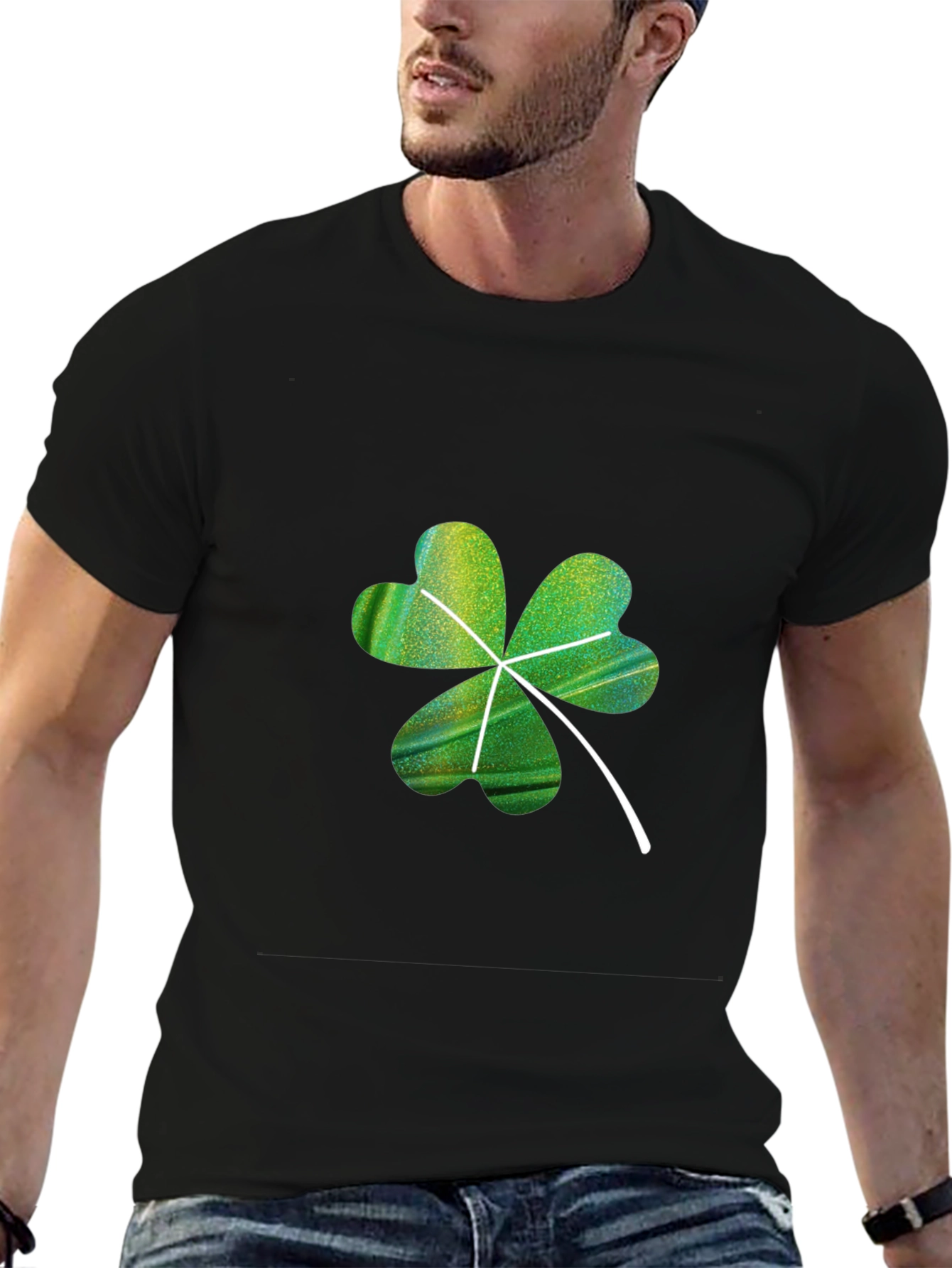 Shamrock Graphic Tee - Lucky Four-Leaf Clover Design