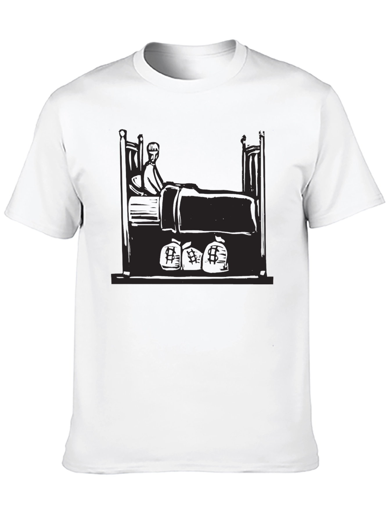 Black Graphic Tee - Sick Patient in Bed