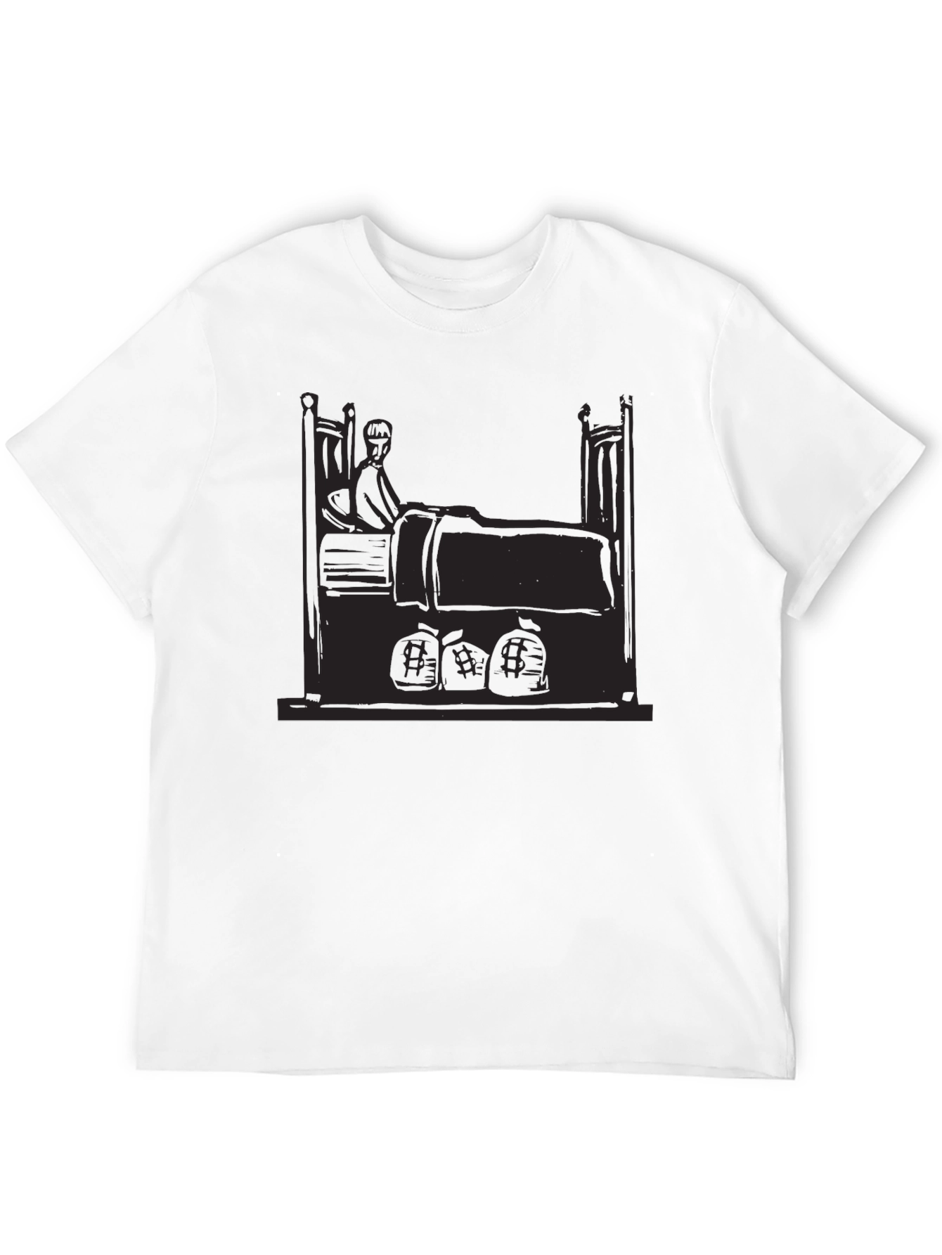 Black Graphic Tee - Sick Patient in Bed