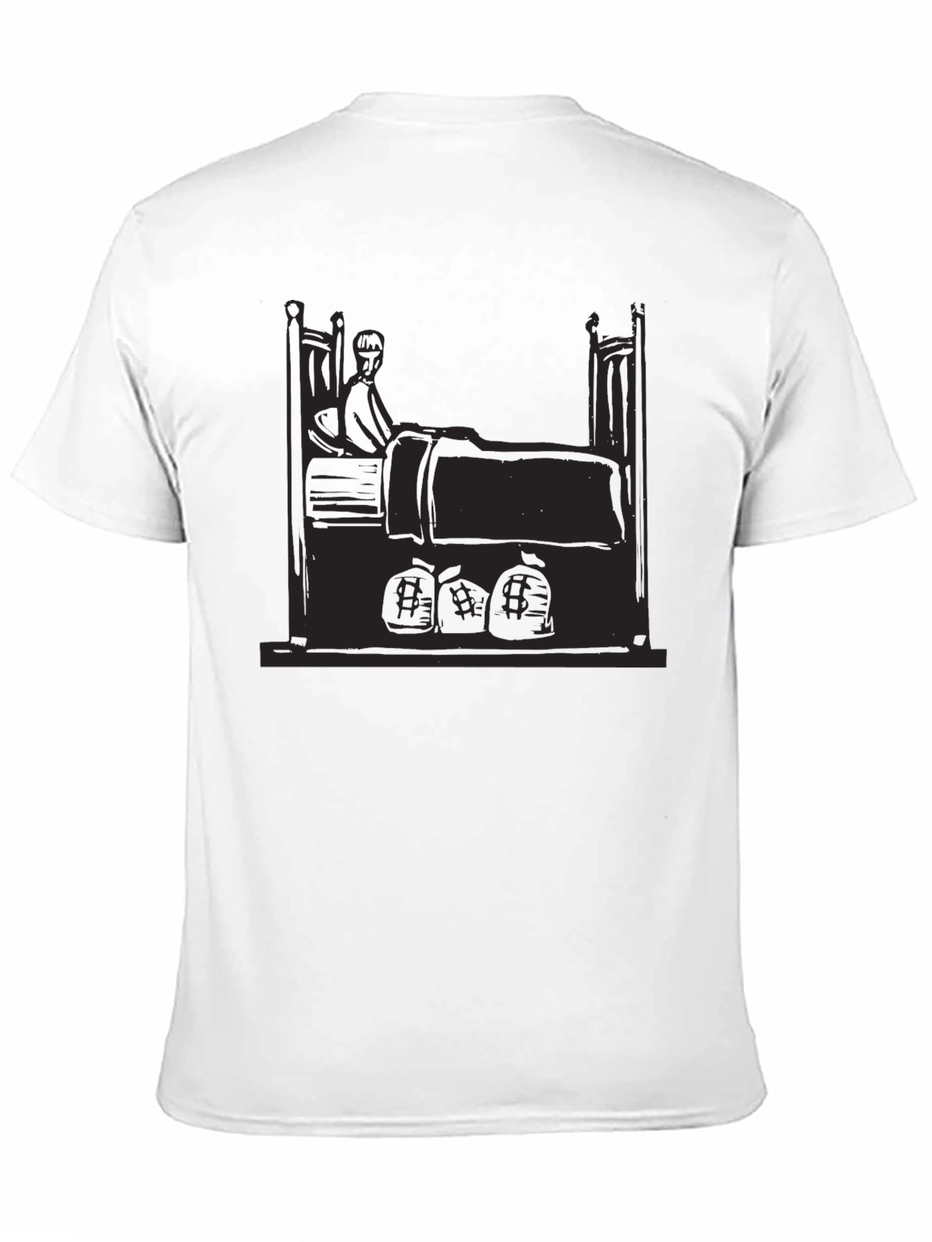 Black Graphic Tee - Sick Patient in Bed