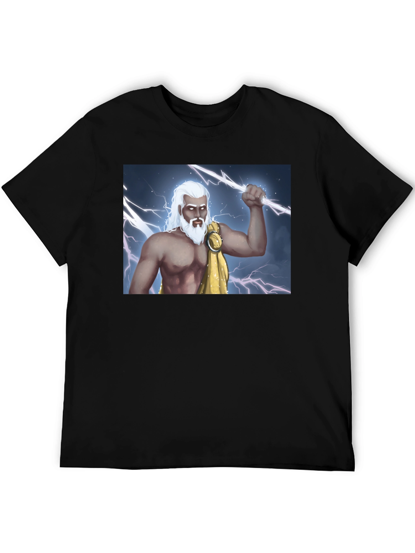 Zeus Lightning Bolt Graphic Tee - Black