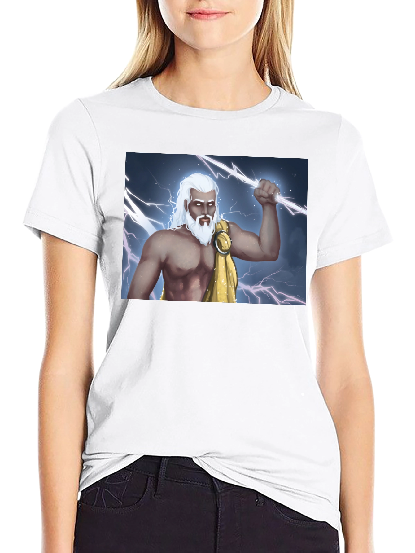 Zeus Lightning Bolt Graphic Tee - Black