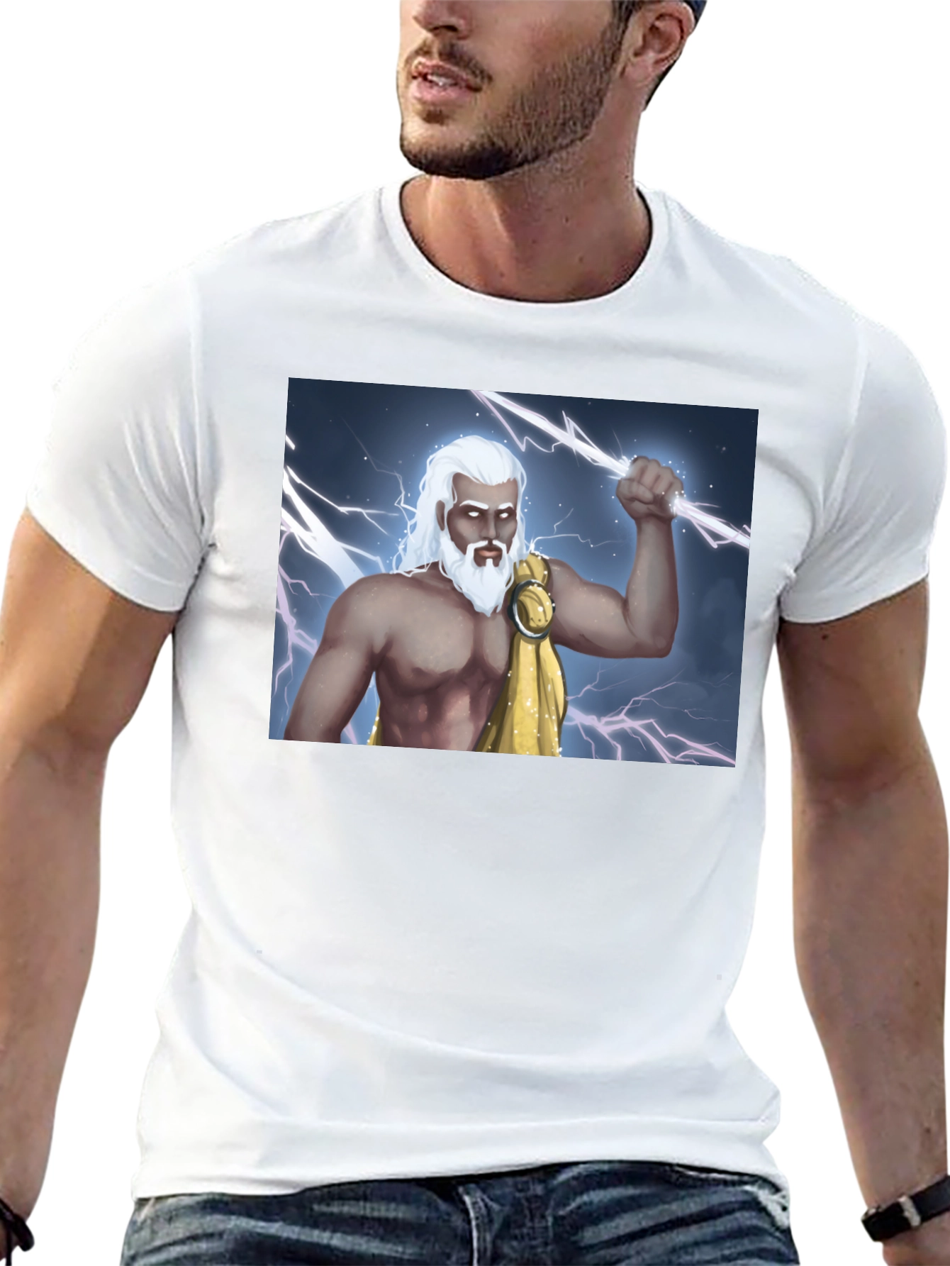 Zeus Lightning Bolt Graphic Tee - Black
