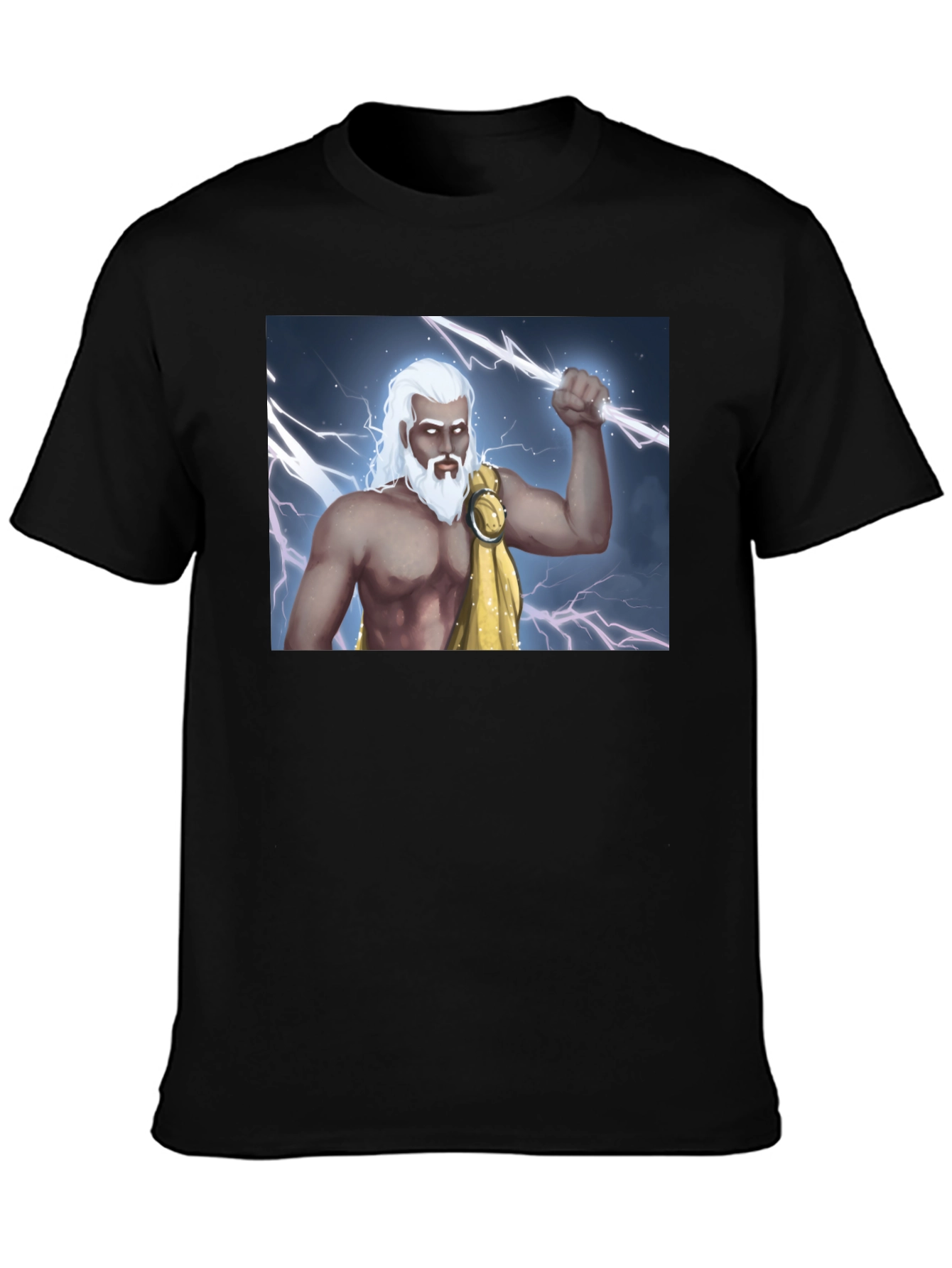 Zeus Lightning Bolt Graphic Tee - Black