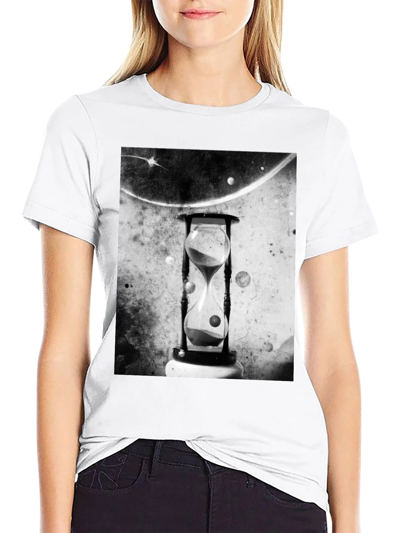 Time Traveler Tee - Hourglass Space Design T-Shirt