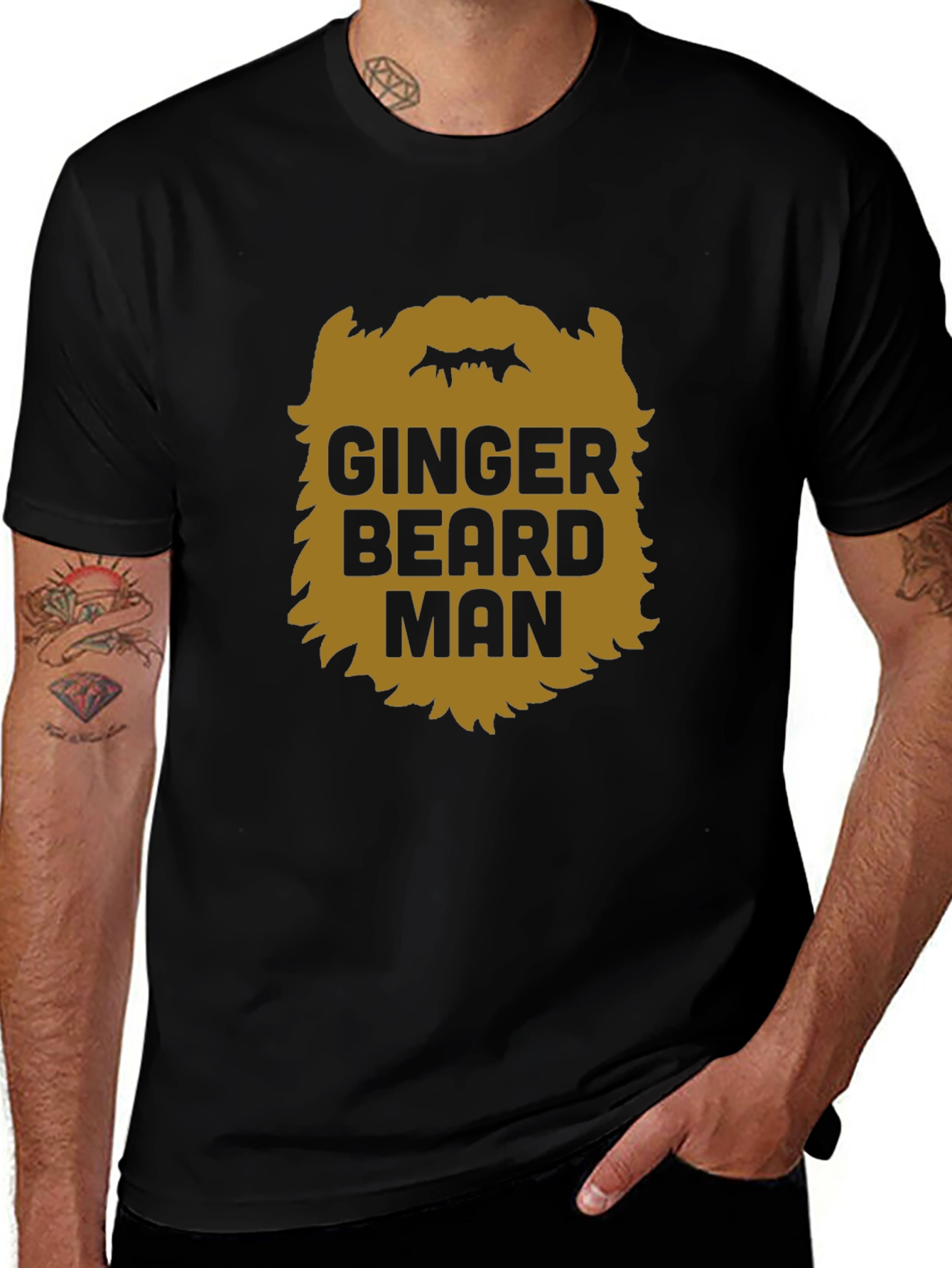 Ginger Beard Man Black T-Shirt