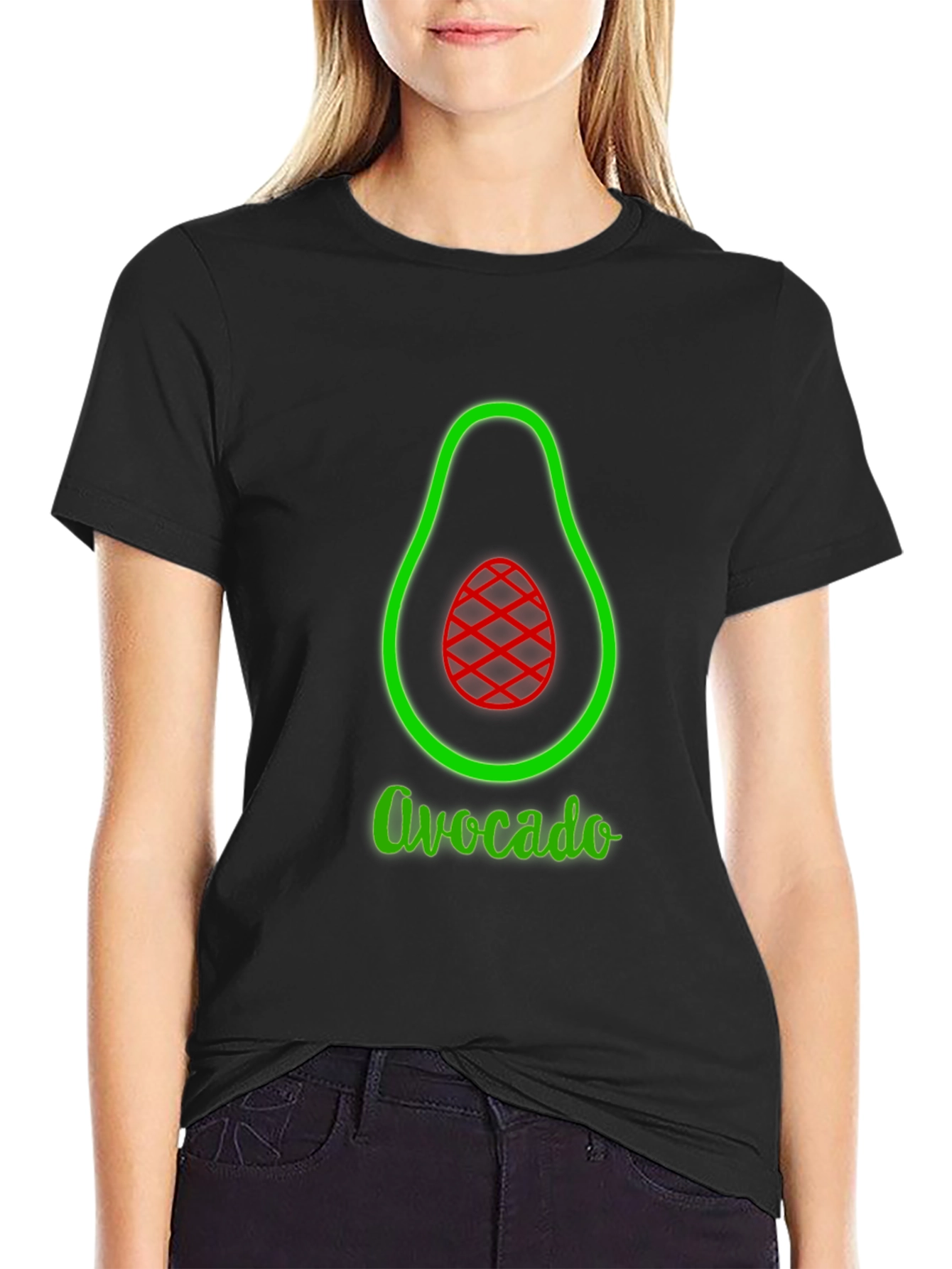 Avocado Graphic Tee - Black Unisex T-Shirt