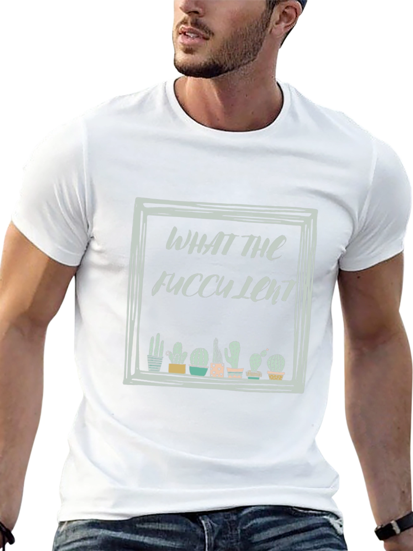 What The Fucculent Cactus Black T-Shirt