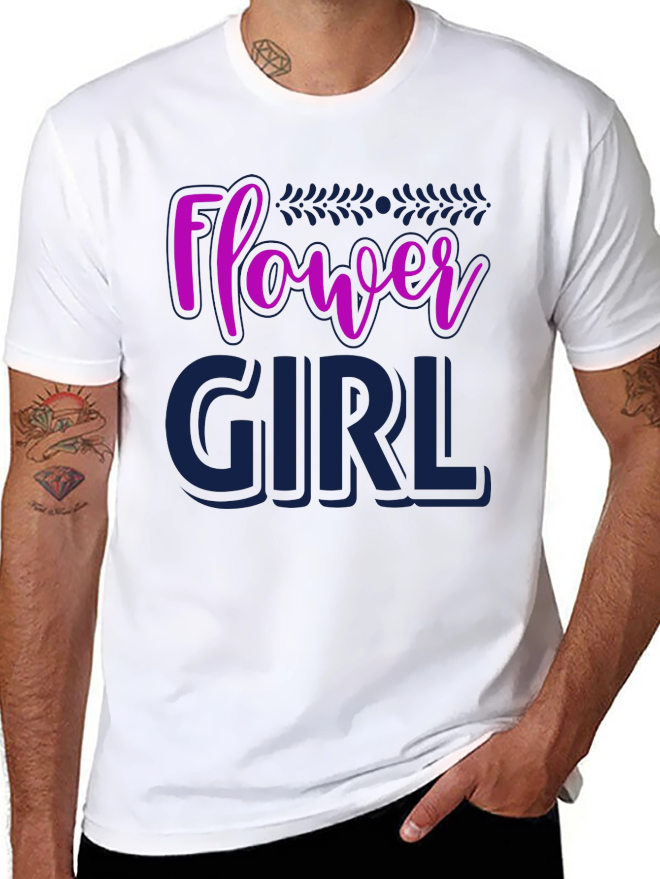 Flower Girl Graphic Tee - Cute Wedding Party Shirt