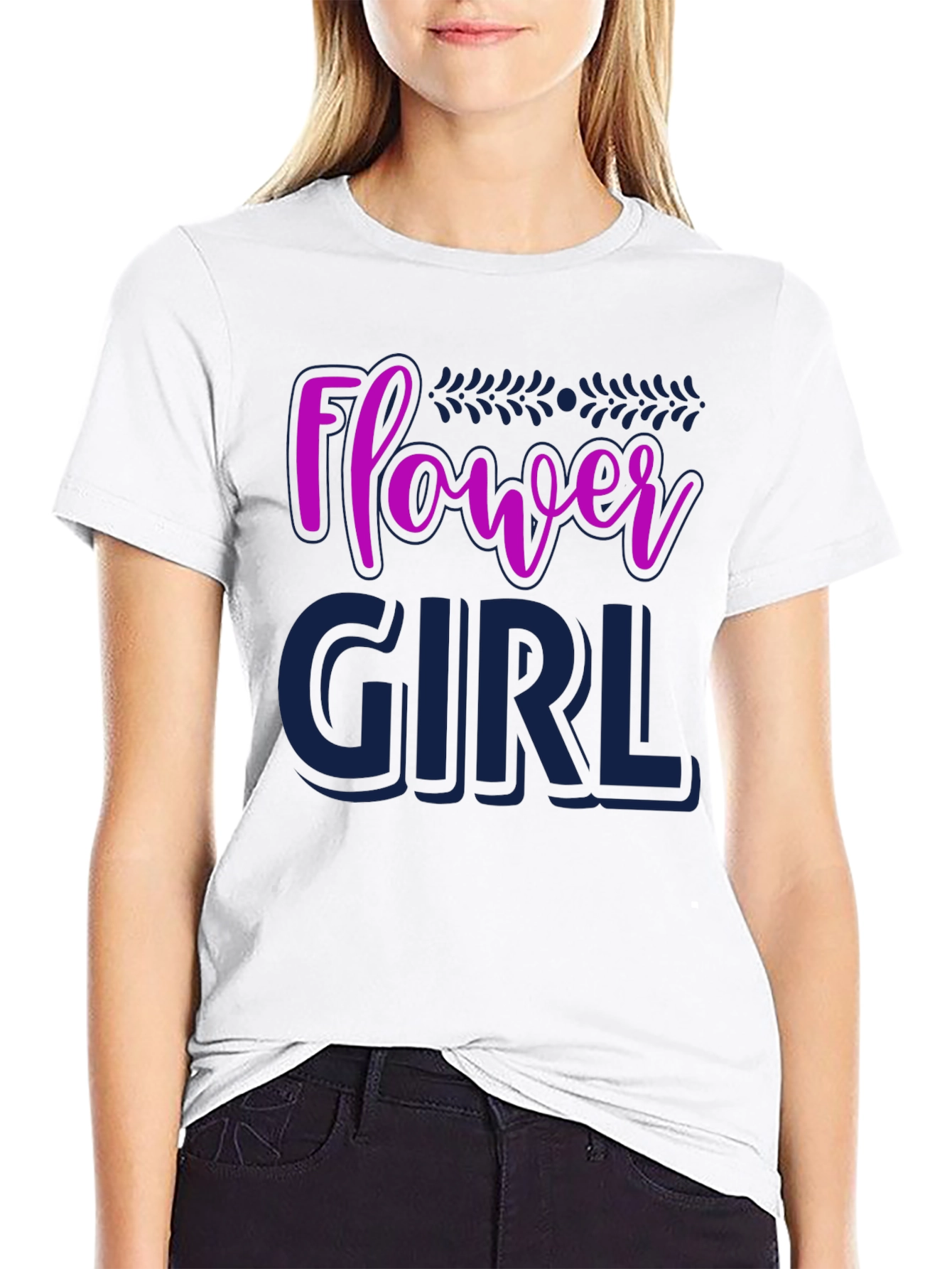 Flower Girl Graphic Tee - Cute Wedding Party Shirt