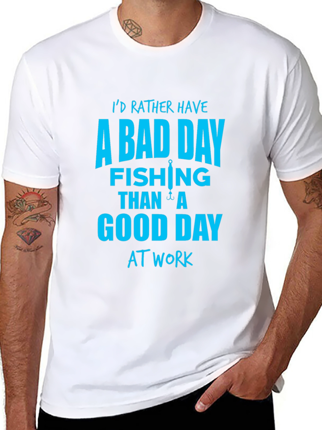 Funny Fishing T-Shirt - A Bad Day Fishing
