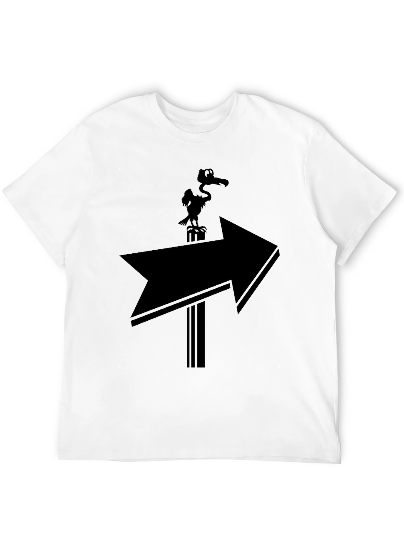 Humorous Vulture Arrow T-Shirt - Black